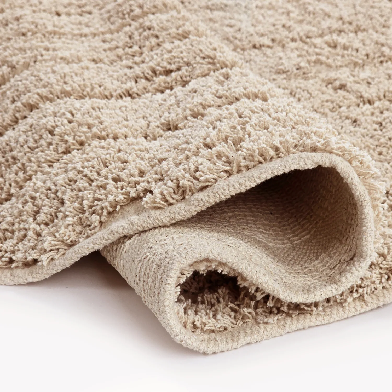 Runde Teppiche - Farley Natural Cotton Shaggy (beige)