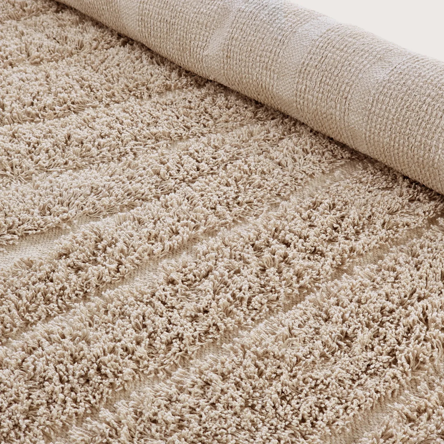 Runde Teppiche - Farley Natural Cotton Shaggy (beige)
