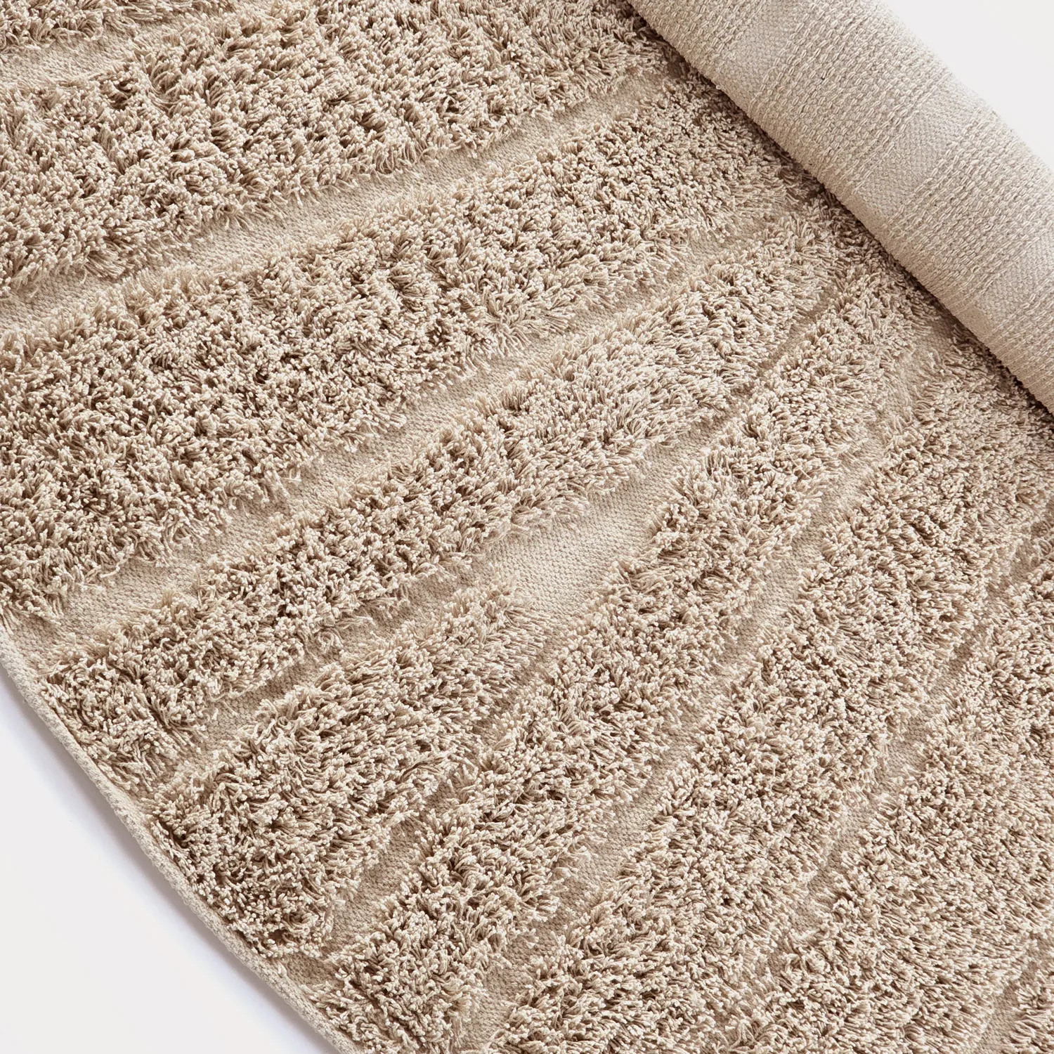 Runde Teppiche - Farley Natural Cotton Shaggy (beige)