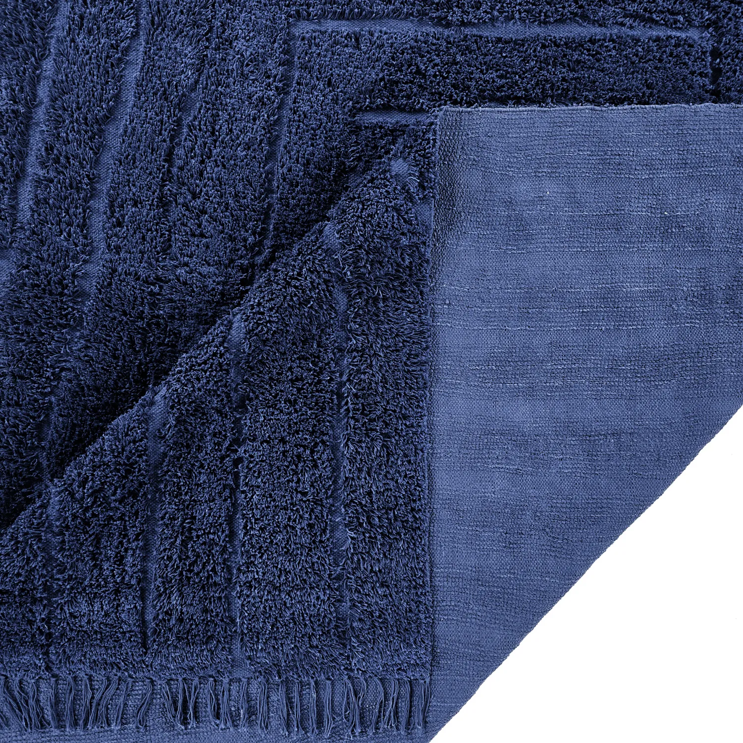 Hochflorteppiche - Farley Natural Cotton Shaggy (blau)