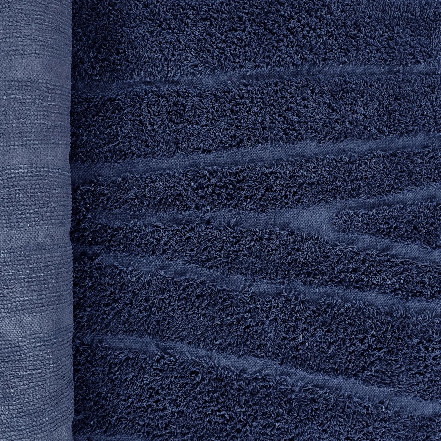 Runde Teppiche - Farley Natural Cotton Shaggy (blau)