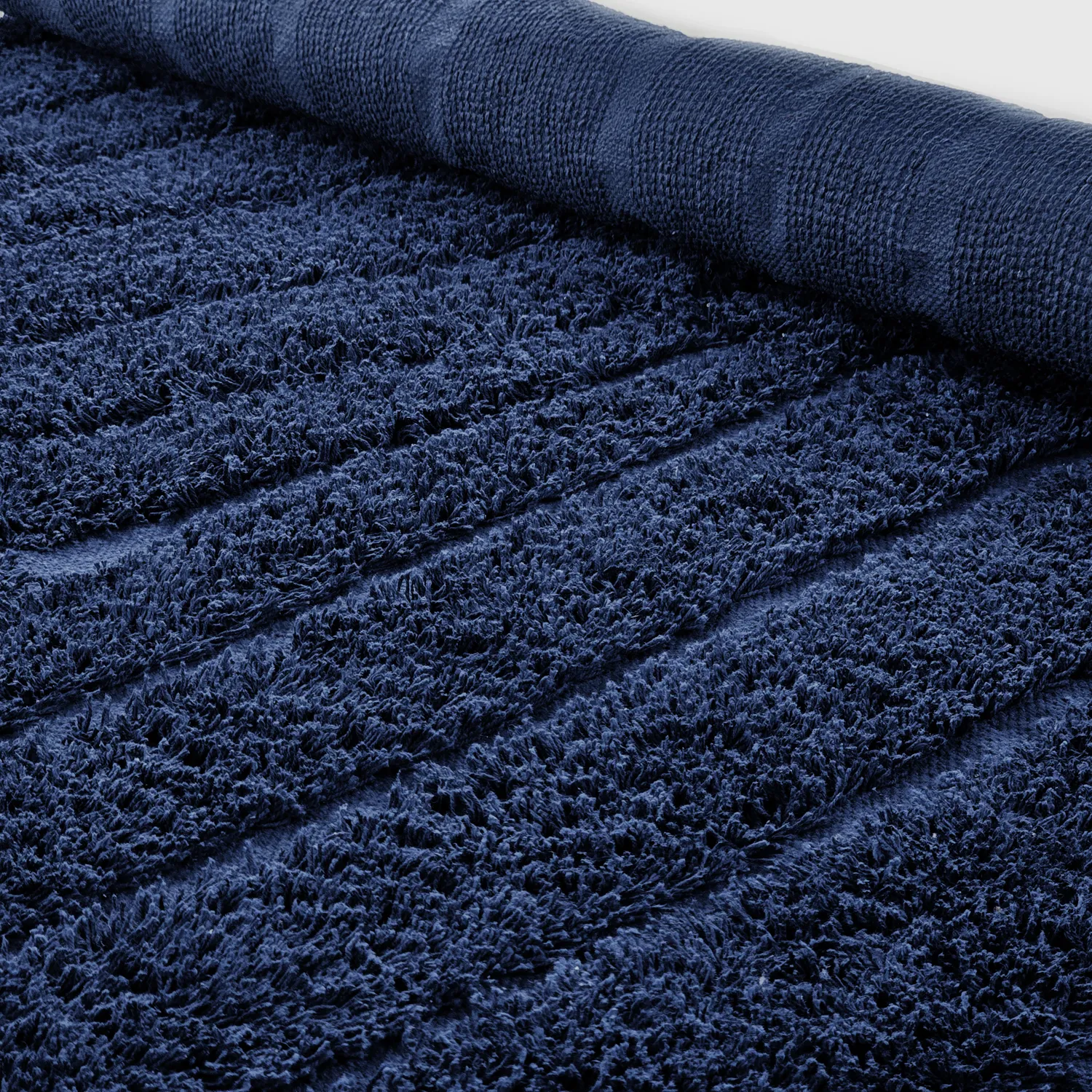 Runde Teppiche - Farley Natural Cotton Shaggy (blau)