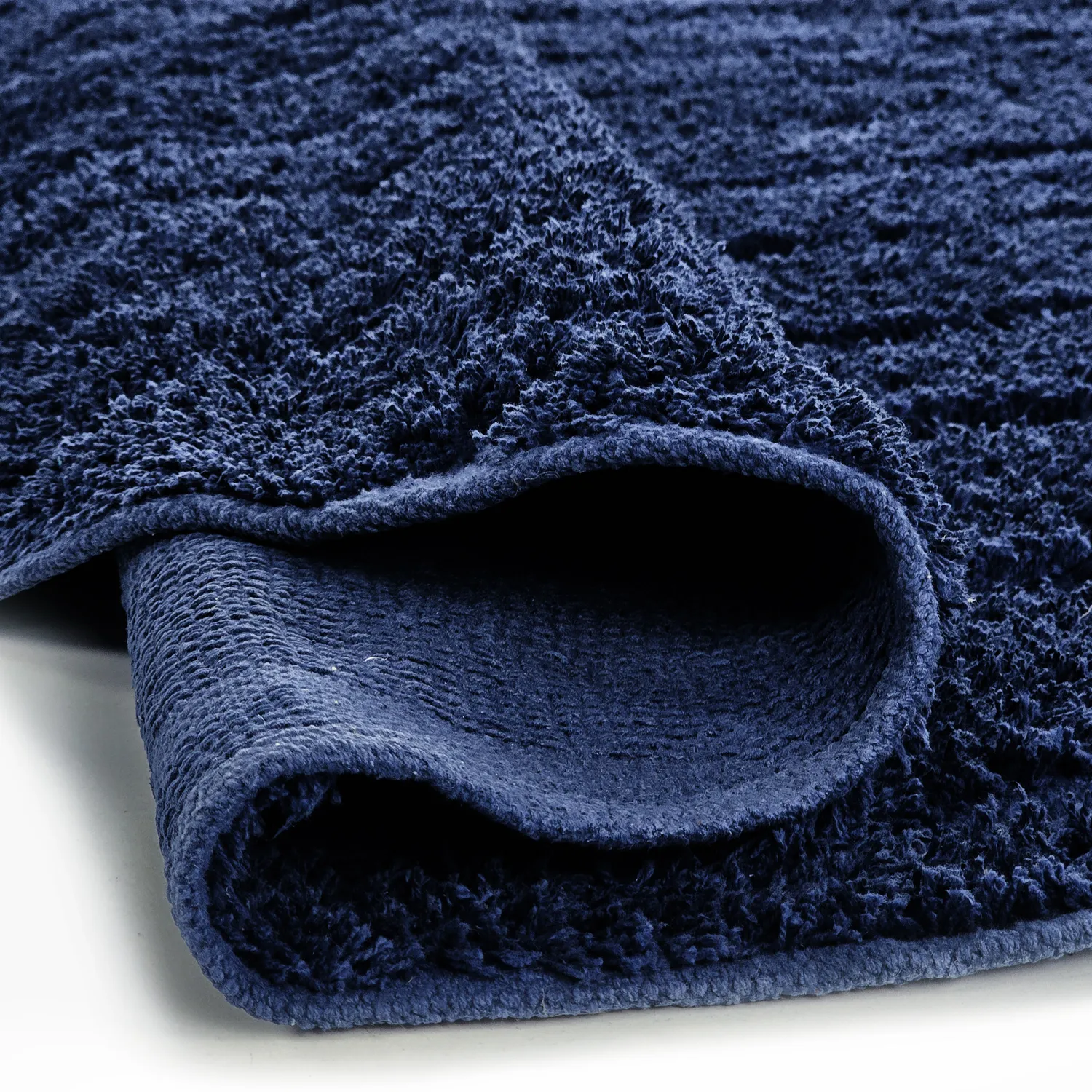 Runde Teppiche - Farley Natural Cotton Shaggy (blau)