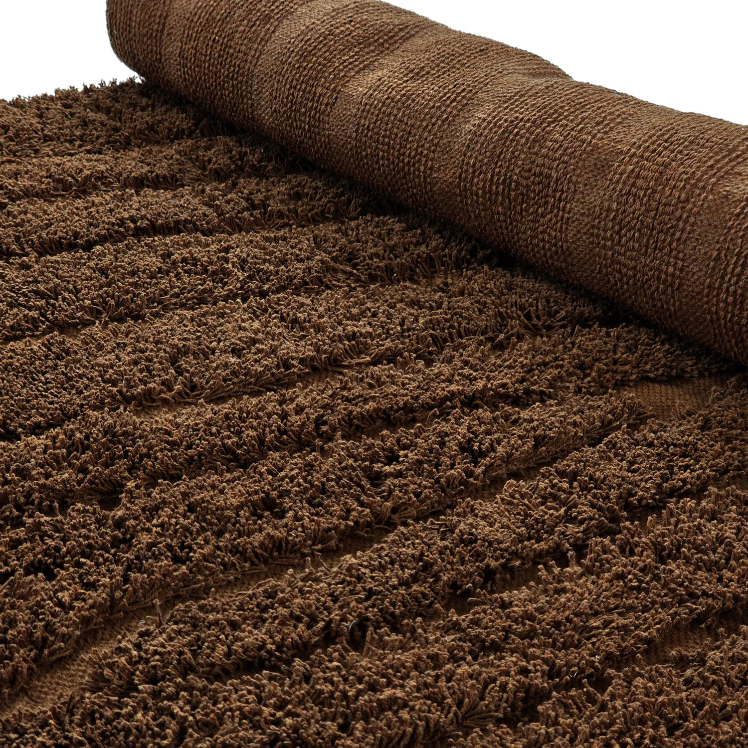 Hochflorteppiche - Farley Natural Cotton Shaggy (braun)