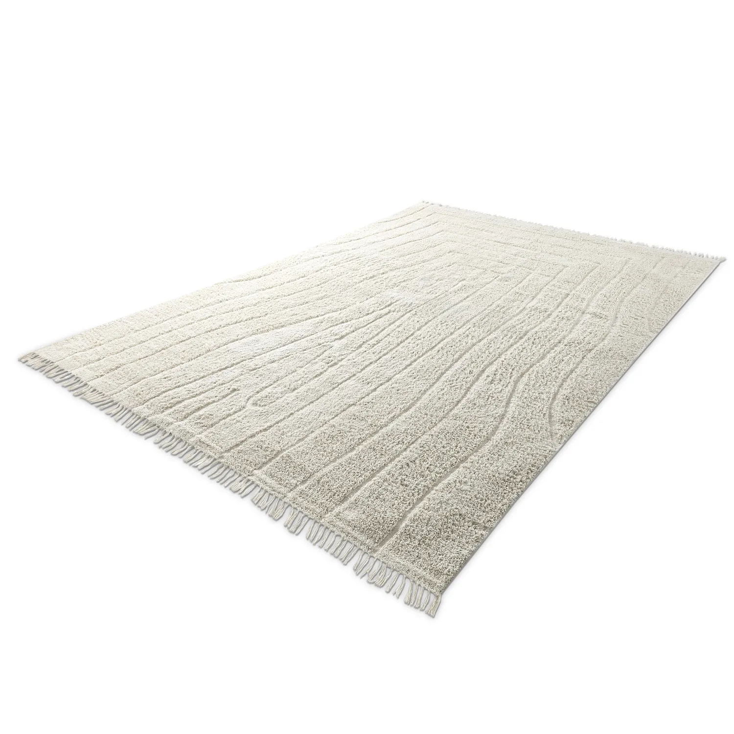 Hochflorteppiche - Farley Natural Cotton Shaggy (cremefarben)
