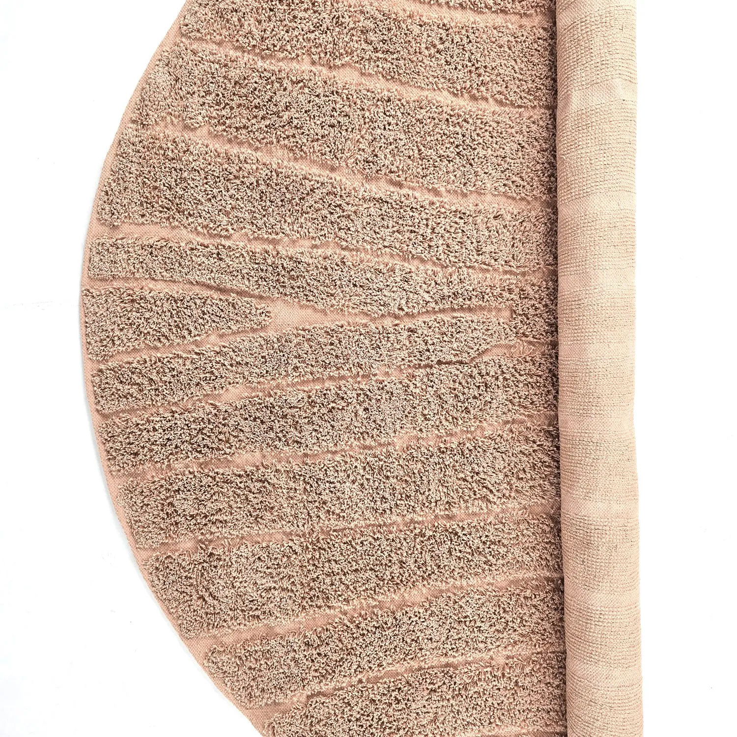 Runde Teppiche - Farley Natural Cotton Shaggy (rosa)
