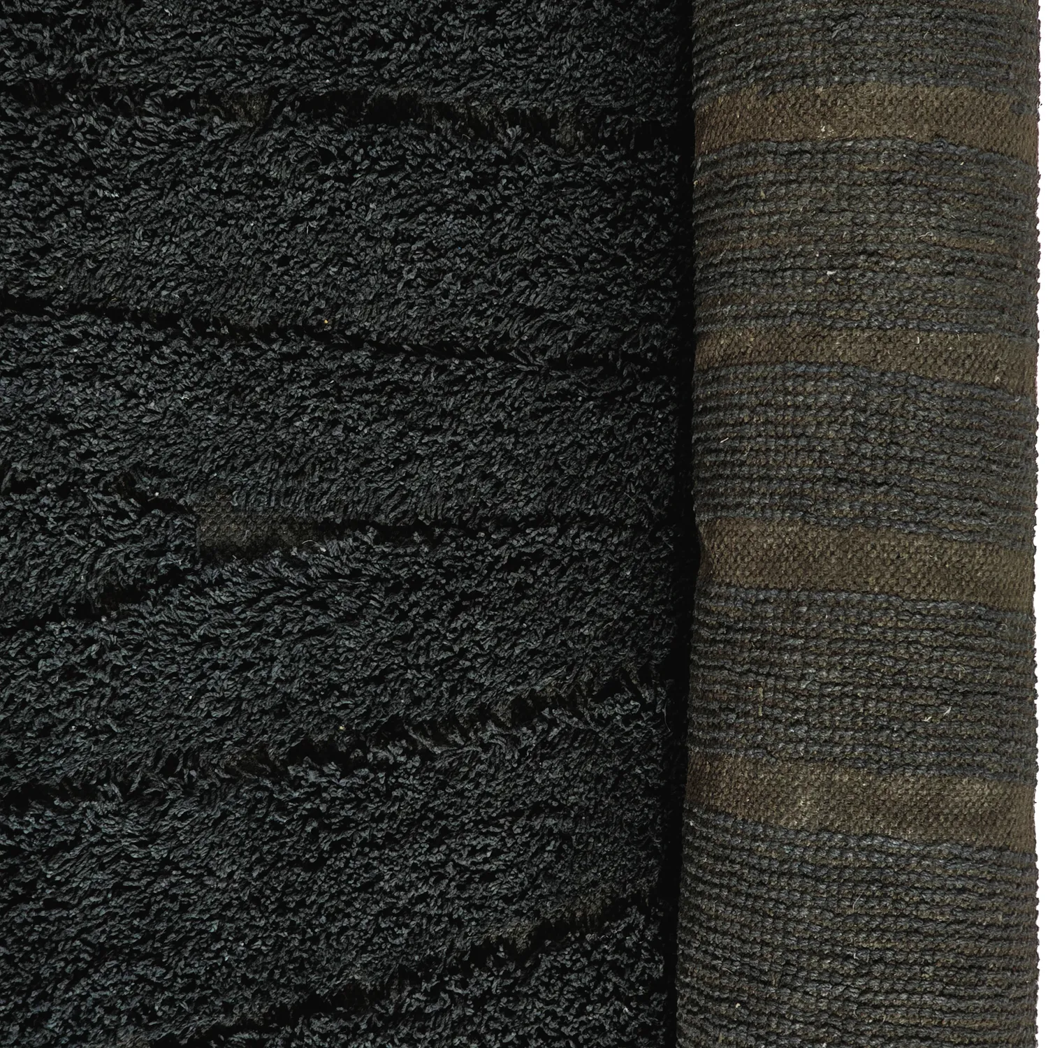 Hochflorteppiche - Farley Natural Cotton Shaggy (schwarz)