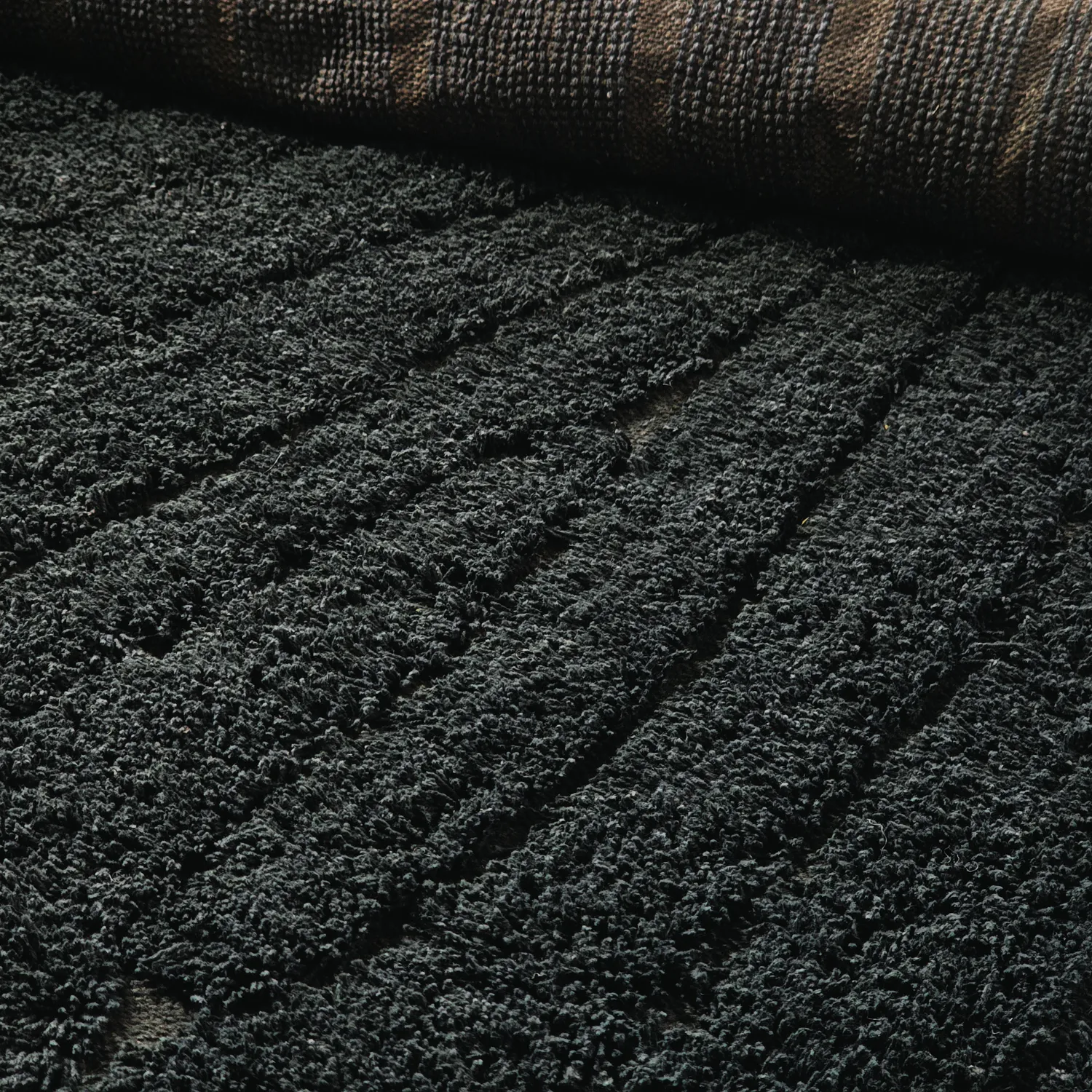 Hochflorteppiche - Farley Natural Cotton Shaggy (schwarz)