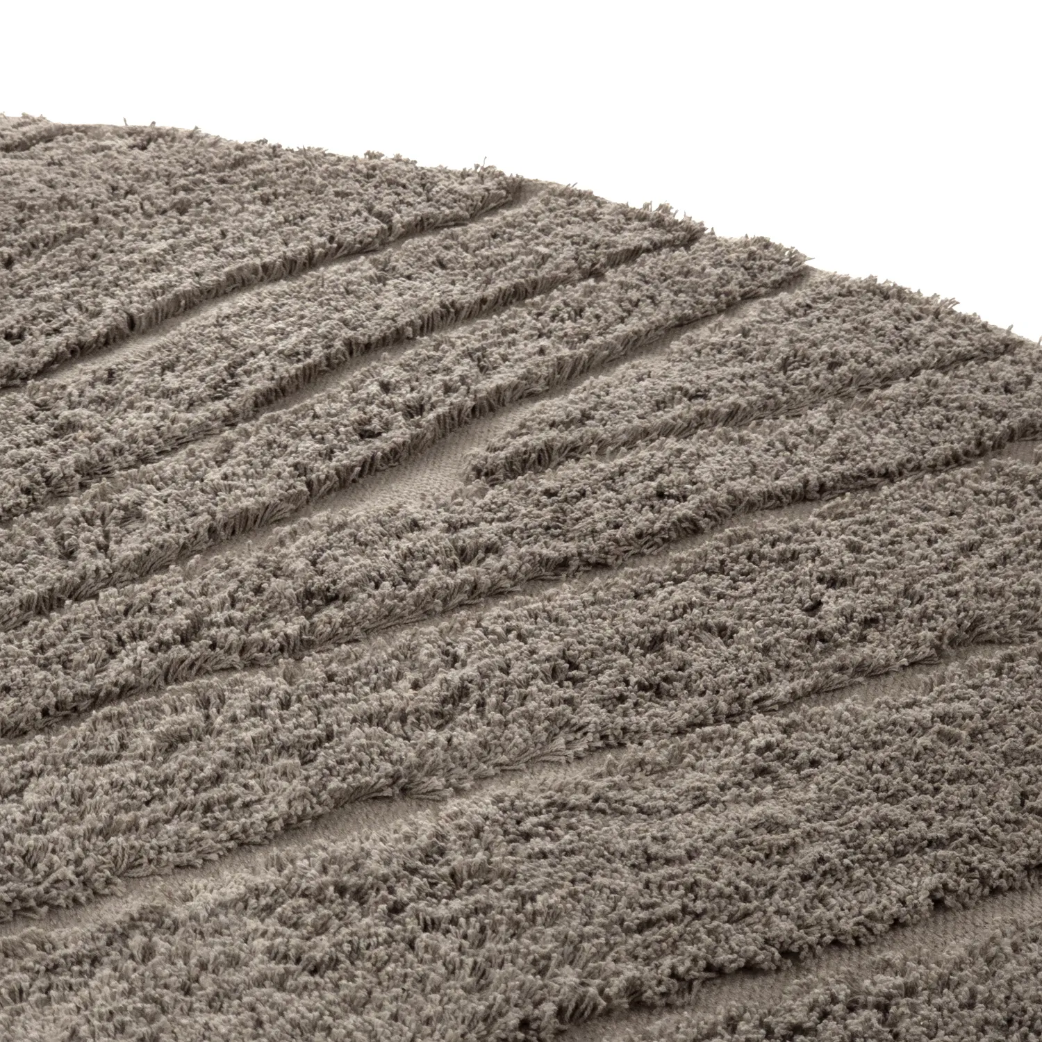 Runde Teppiche - Farley Natural Cotton Shaggy (taupe)