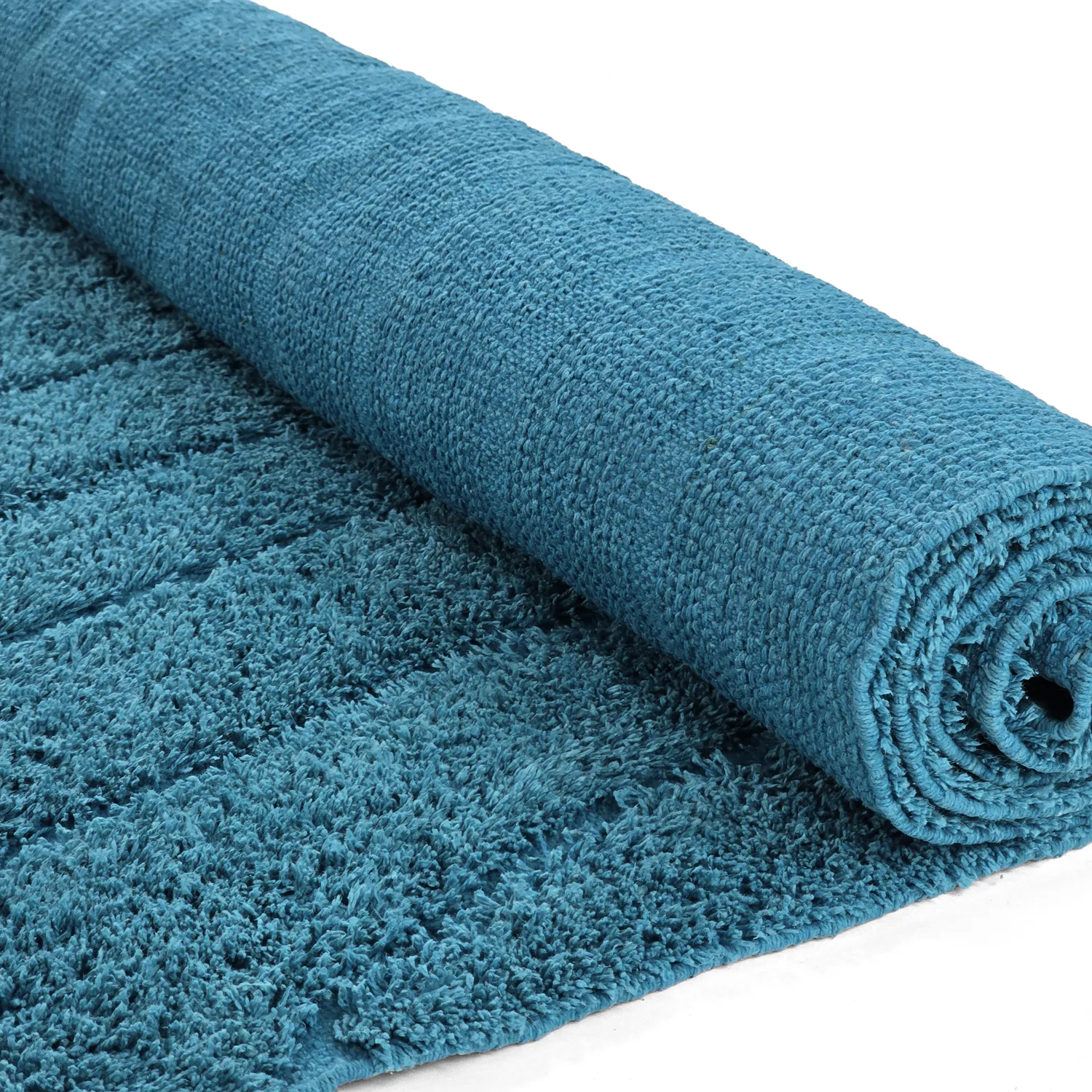 Hochflorteppiche - Farley Natural Cotton Shaggy (türkis)