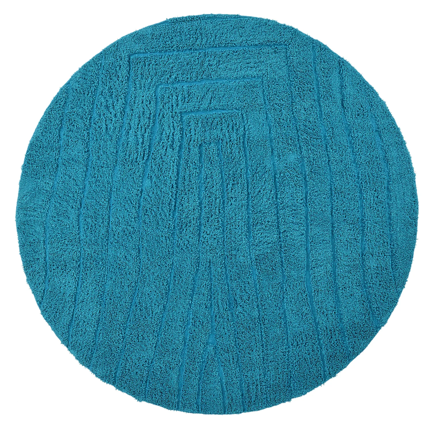 Runde Teppiche - Farley Natural Cotton Shaggy (türkis)