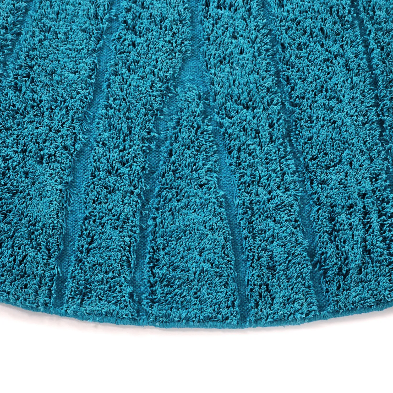 Runde Teppiche - Farley Natural Cotton Shaggy (türkis)