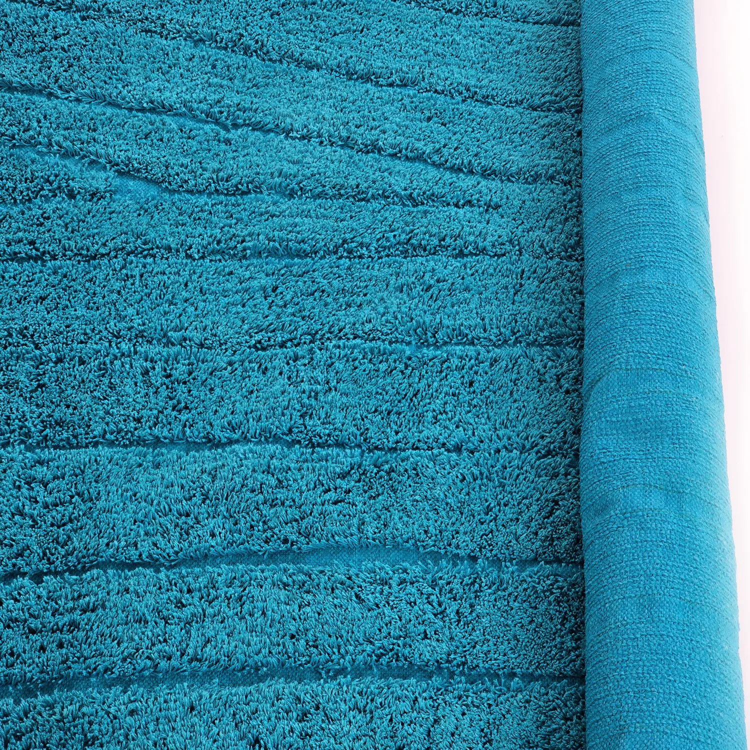 Runde Teppiche - Farley Natural Cotton Shaggy (türkis)