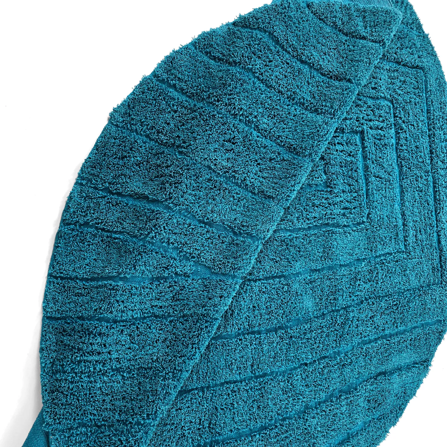 Runde Teppiche - Farley Natural Cotton Shaggy (türkis)