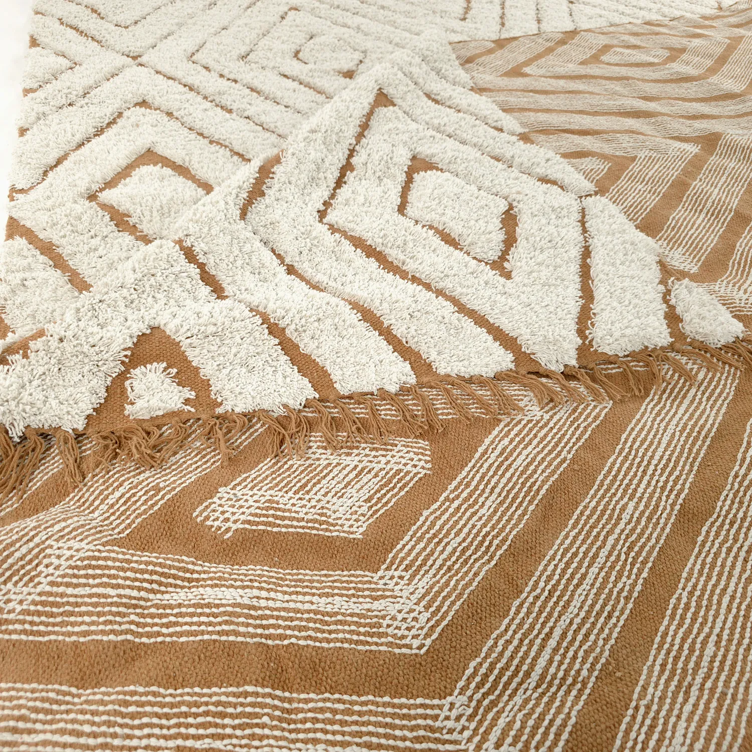Hochflorteppiche - Holwell Natural Cotton Shaggy (cremefarben/braun)