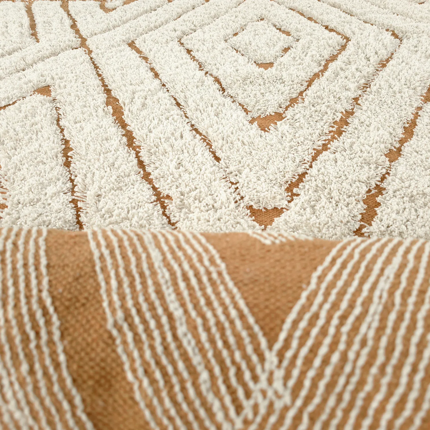 Hochflorteppiche - Holwell Natural Cotton Shaggy (cremefarben/braun)