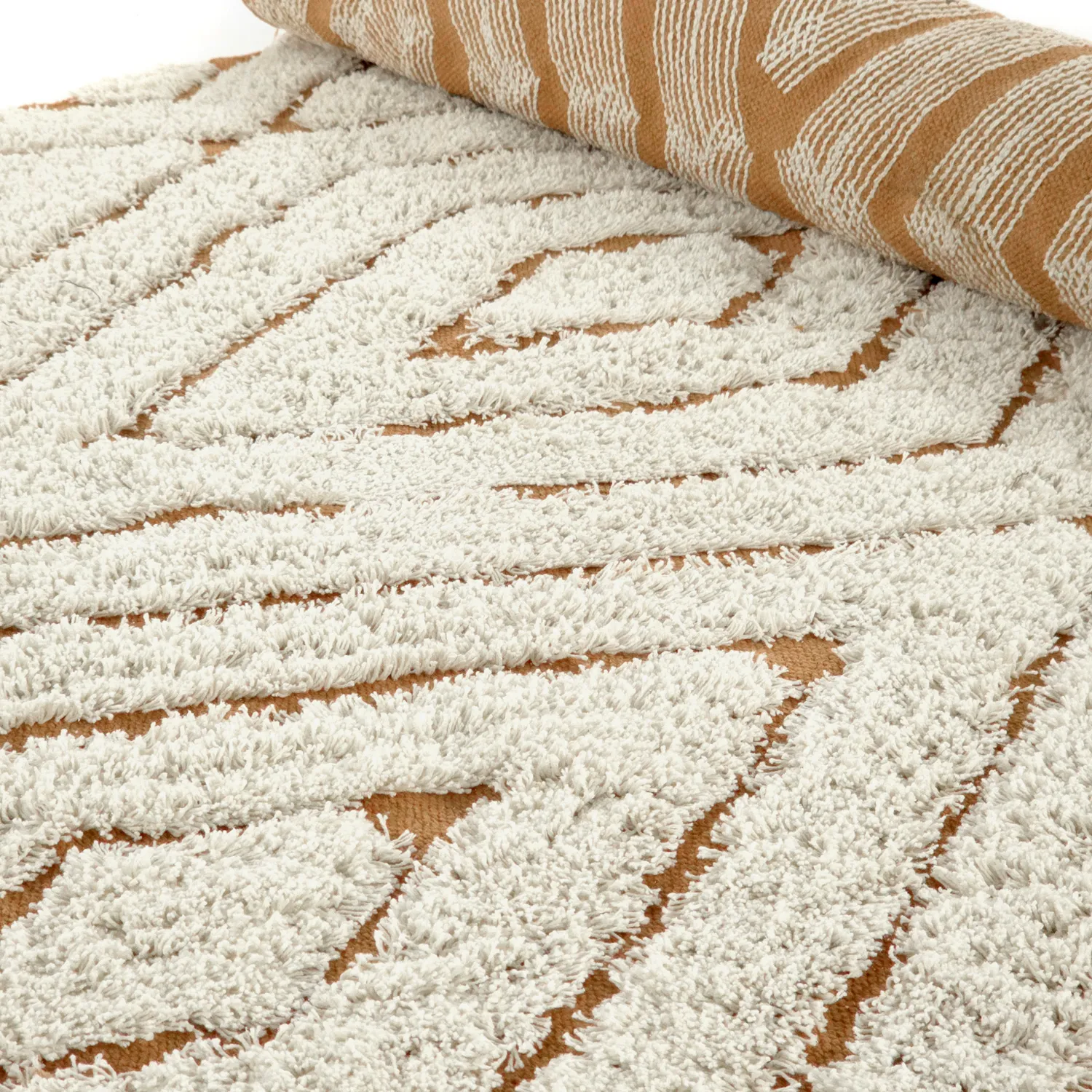 Hochflorteppiche - Holwell Natural Cotton Shaggy (cremefarben/braun)