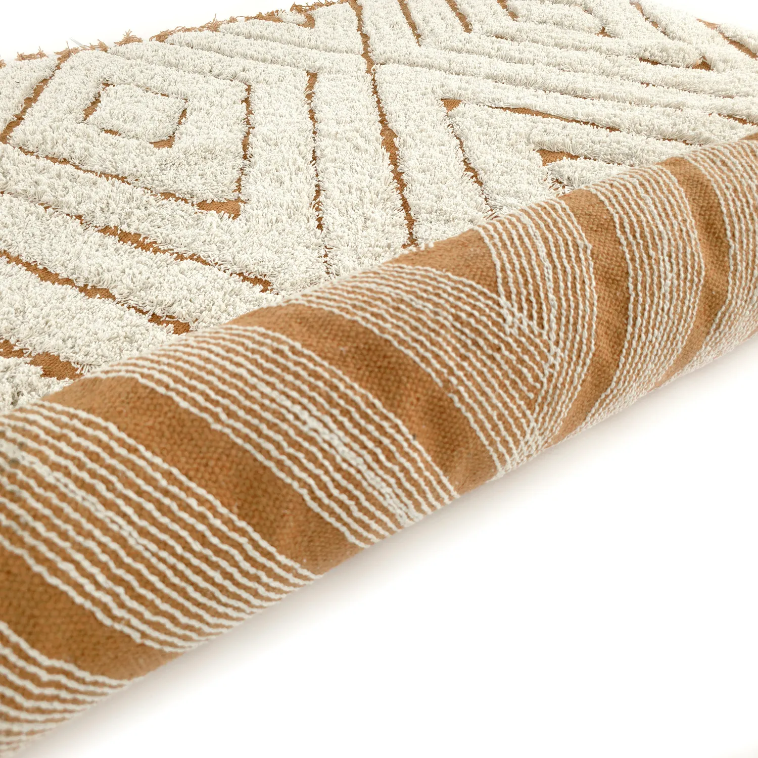 Hochflorteppiche - Holwell Natural Cotton Shaggy (cremefarben/braun)
