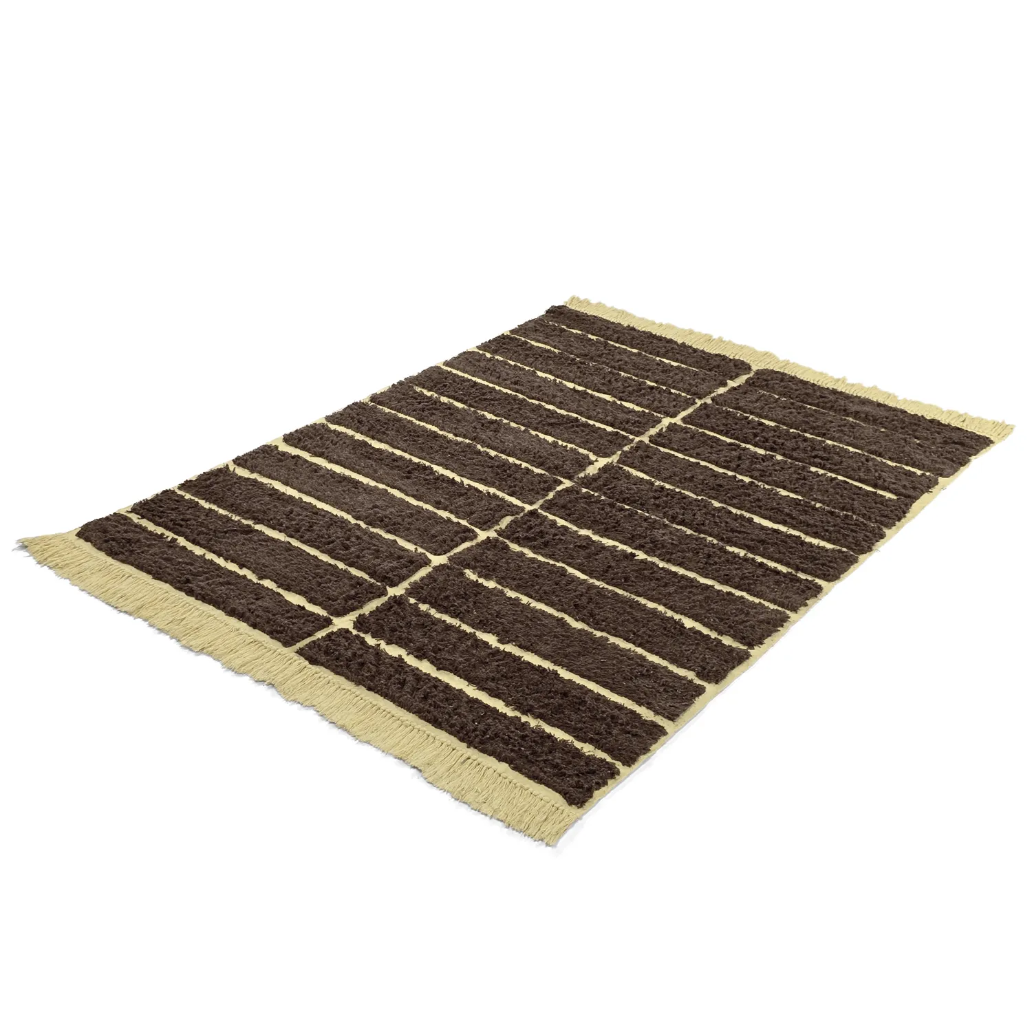 Hochflorteppiche - Ikara Natural Cotton Shaggy (braun)