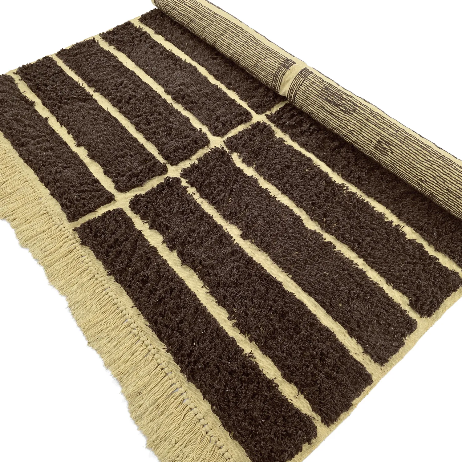Hochflorteppiche - Ikara Natural Cotton Shaggy (braun)