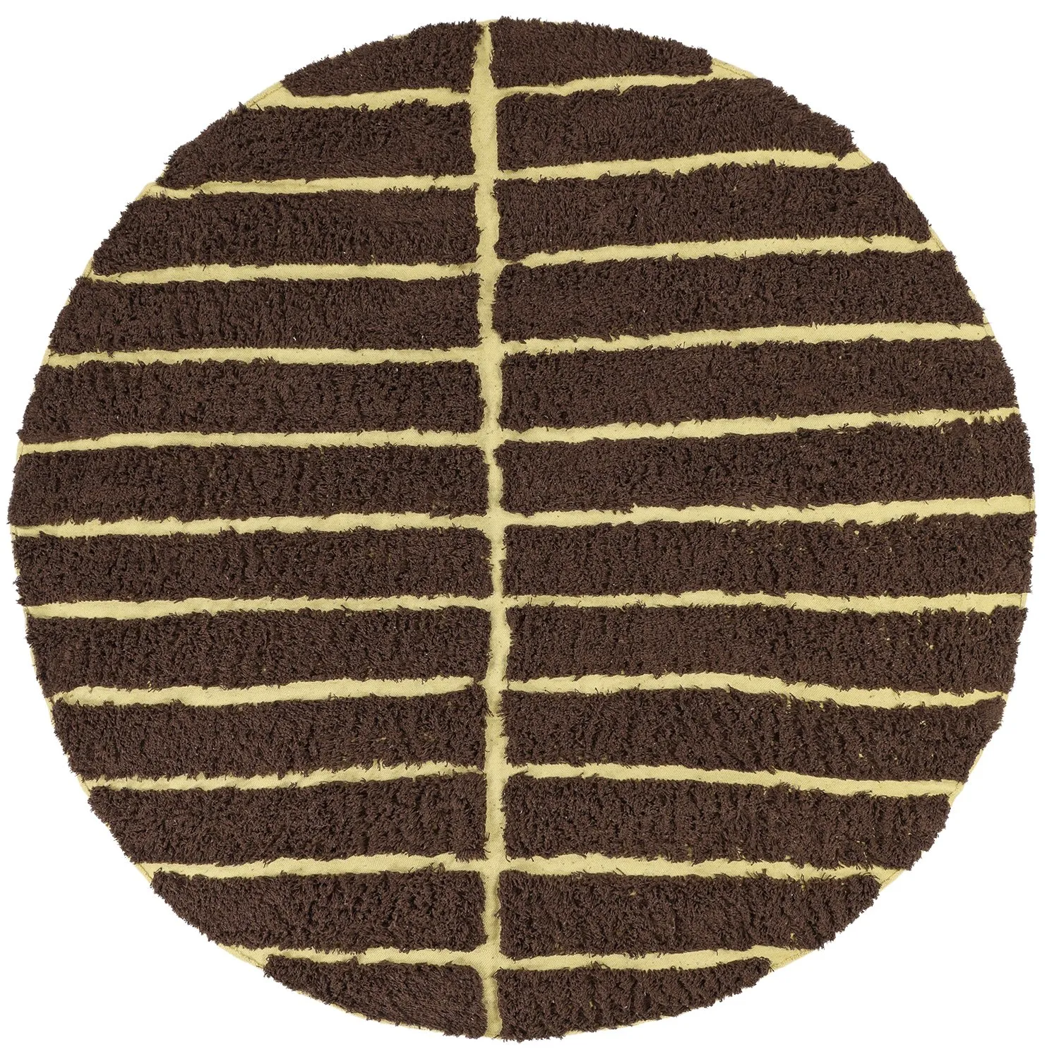 Rund Teppich - Ikara Natural Cotton Shaggy (braun)