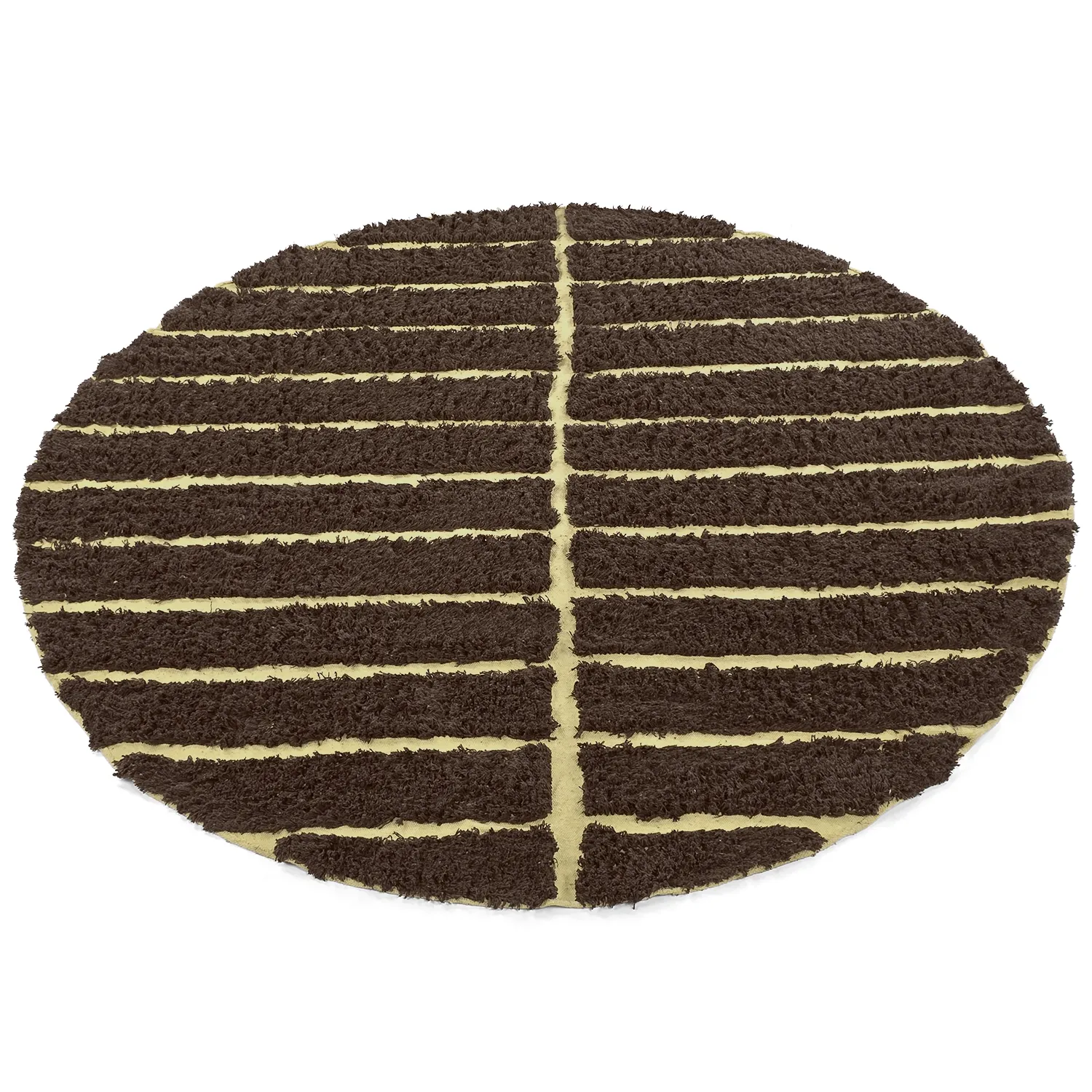 Rund Teppich - Ikara Natural Cotton Shaggy (braun)