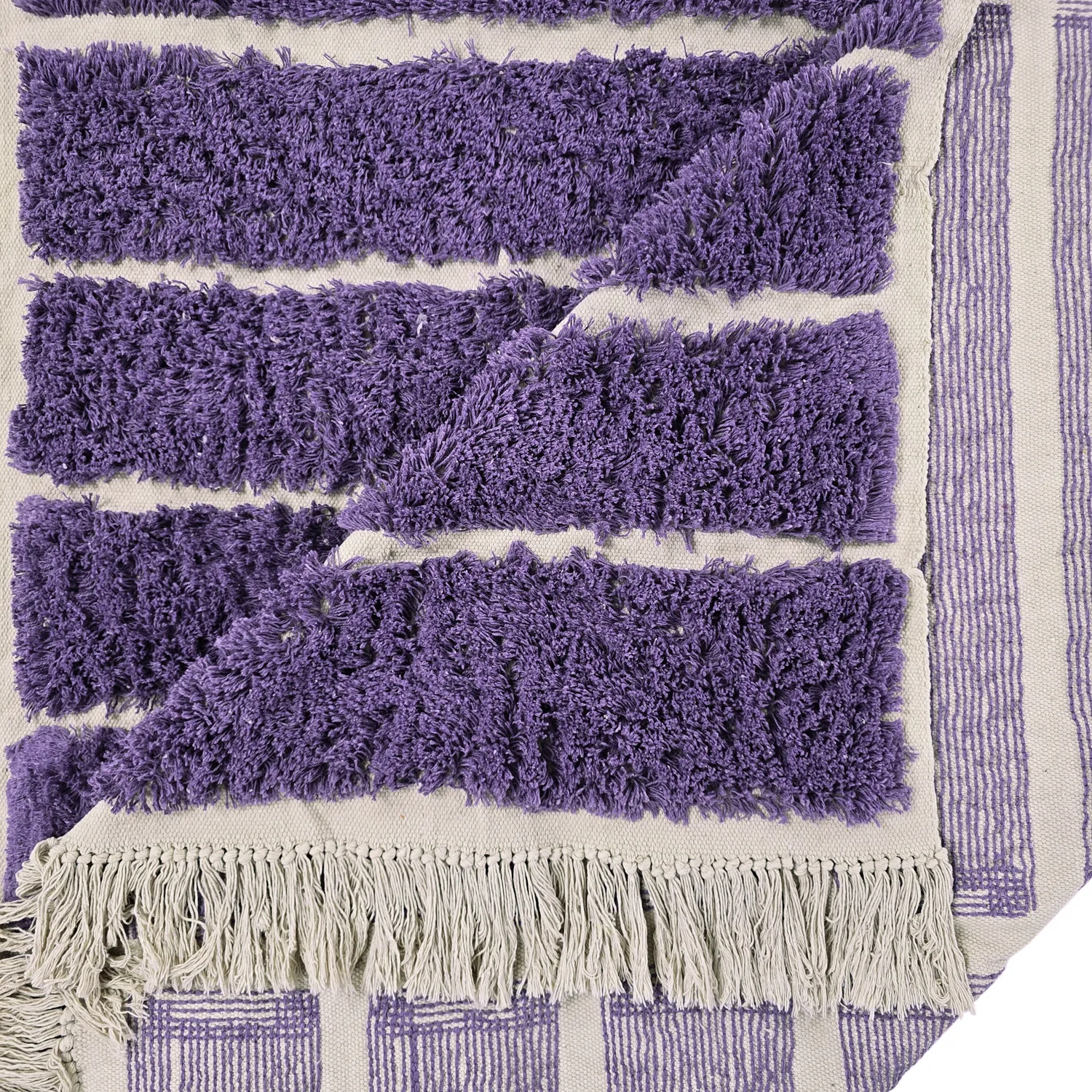Hochflorteppiche - Ikara Natural Cotton Shaggy (lila)