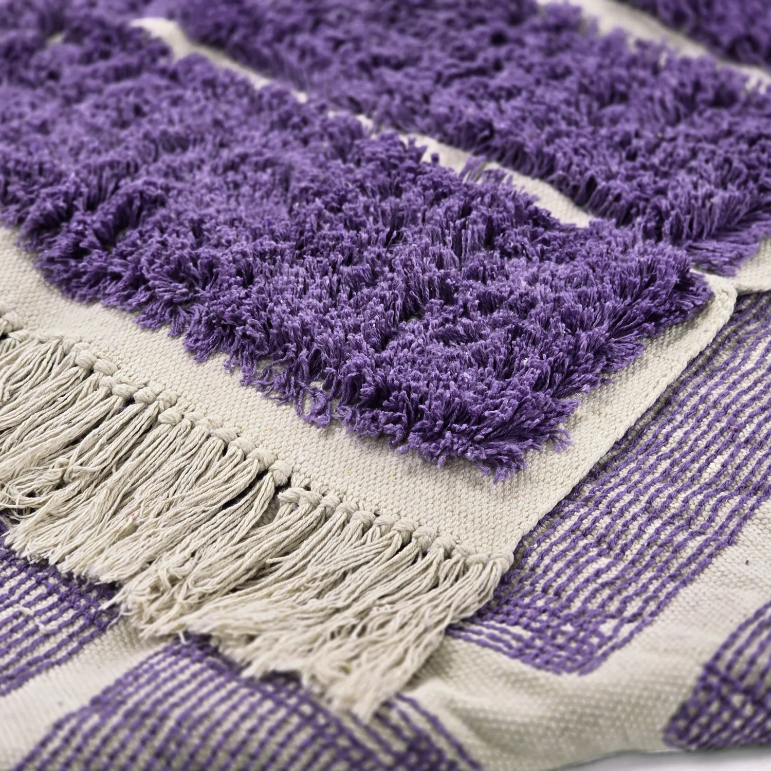 Hochflorteppiche - Ikara Natural Cotton Shaggy (lila)