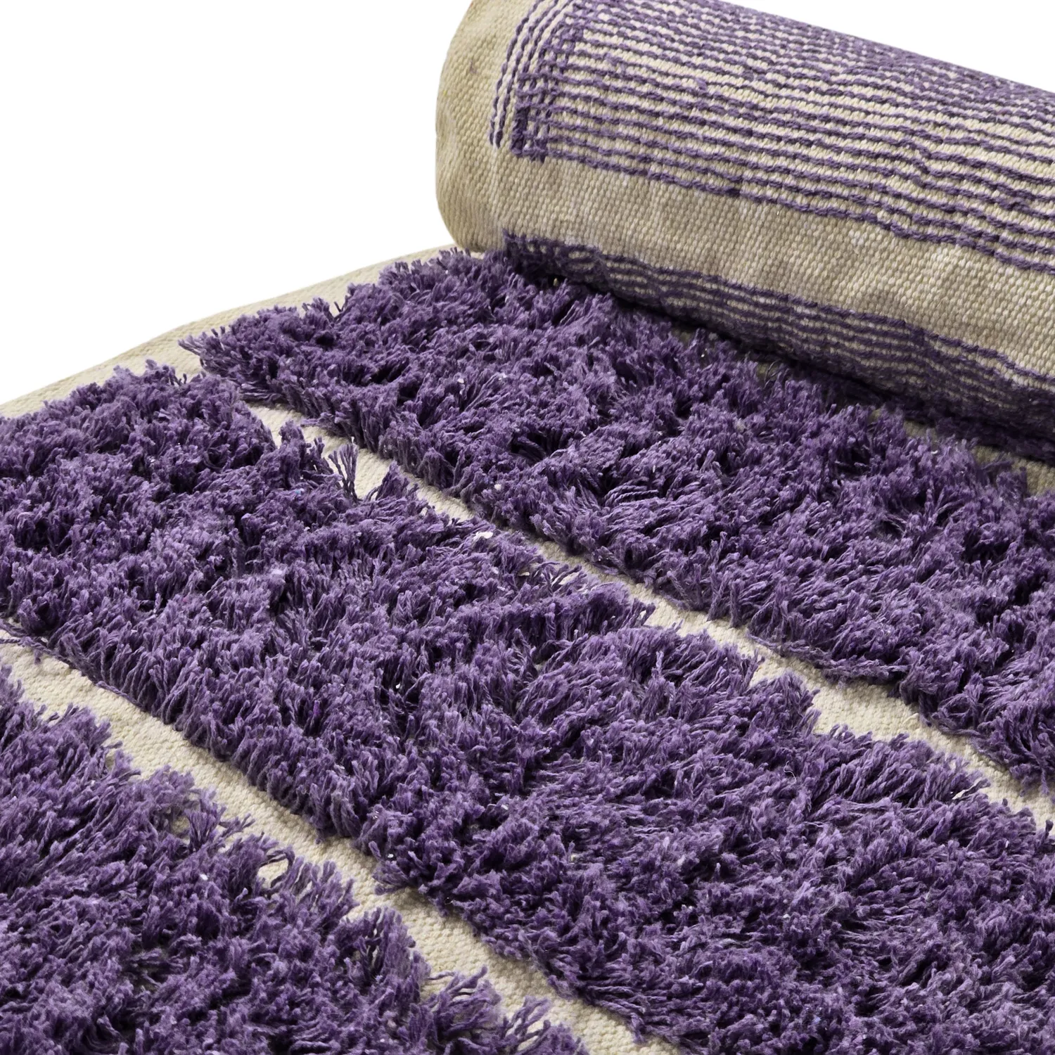 Hochflorteppiche - Ikara Natural Cotton Shaggy (lila)