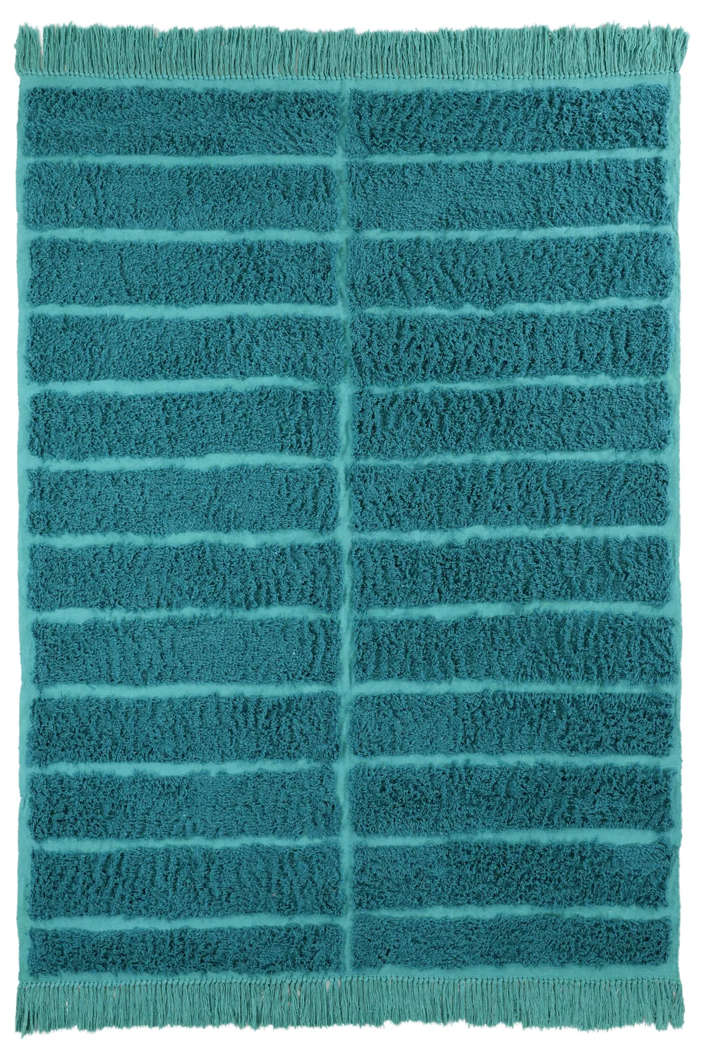 Hochflorteppiche - Ikara Natural Cotton Shaggy (türkis)