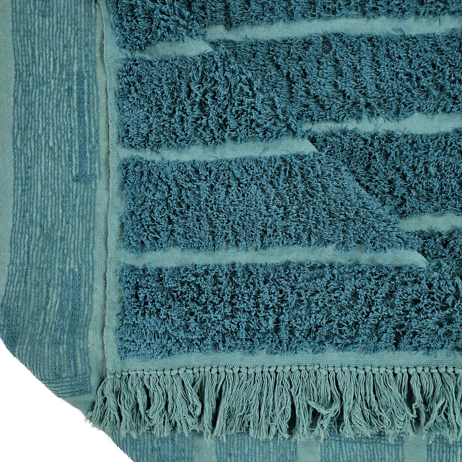 Hochflorteppiche - Ikara Natural Cotton Shaggy (türkis)