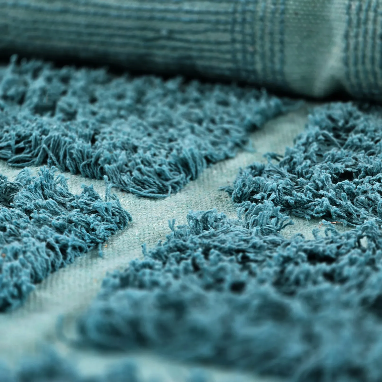 Hochflorteppiche - Ikara Natural Cotton Shaggy (türkis)