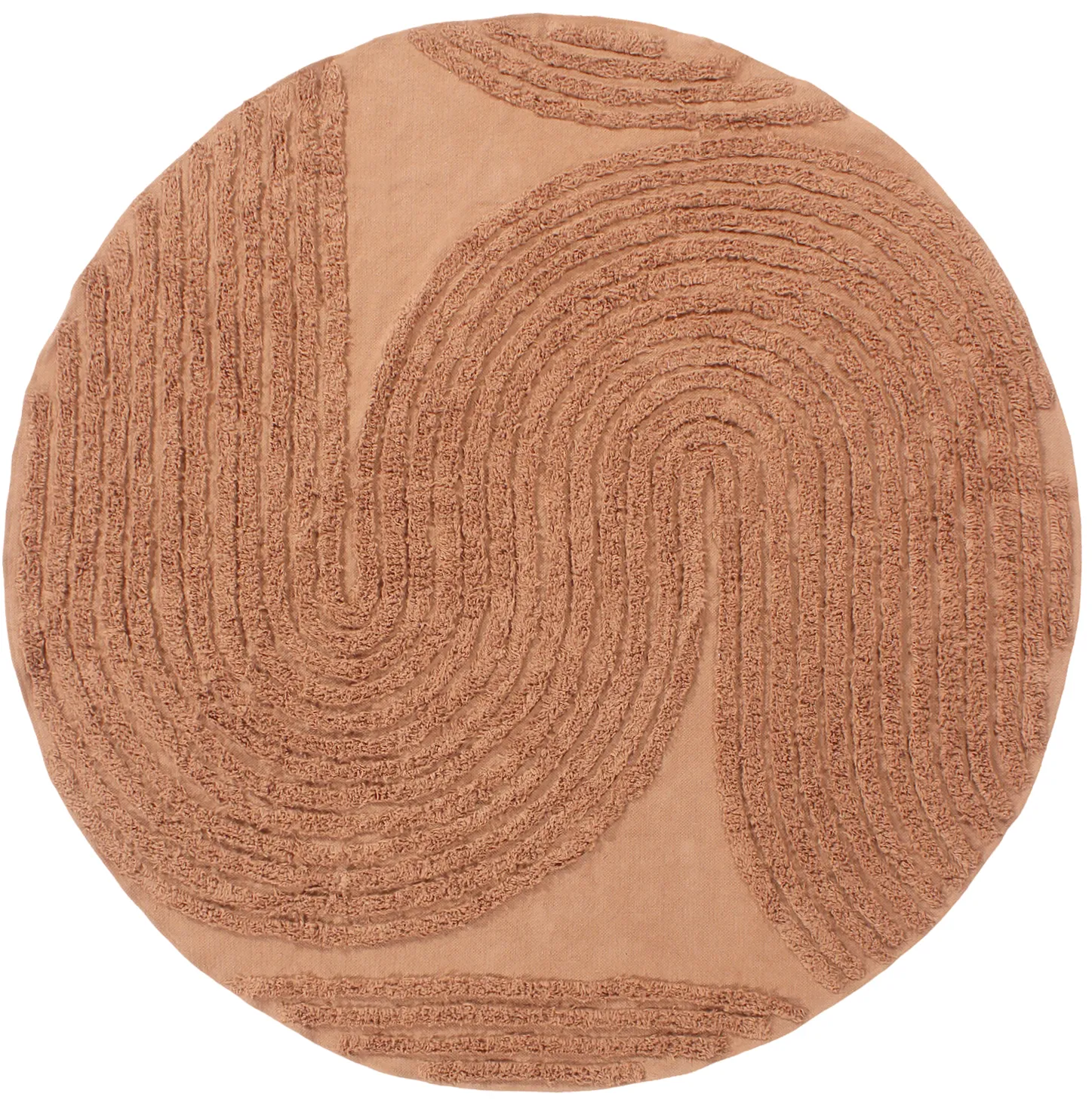 Runde Teppiche - Jovie Natural Cotton Shaggy (terrakotta)