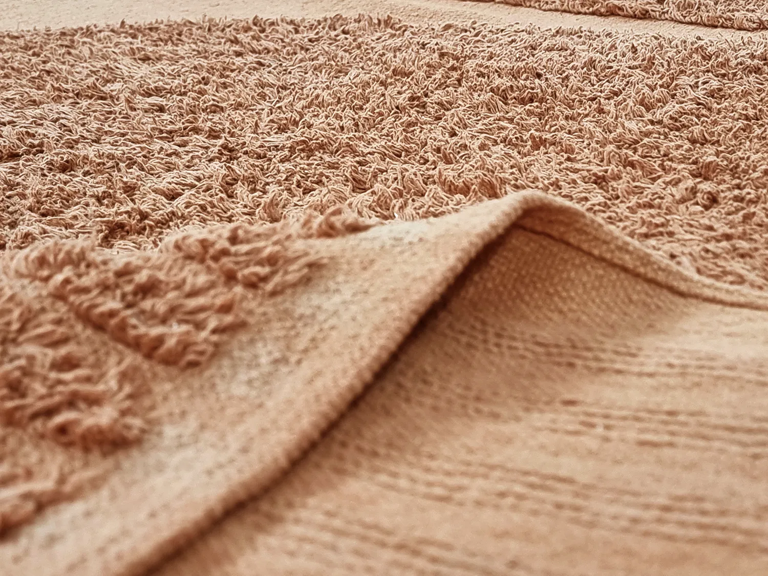 Runde Teppiche - Jovie Natural Cotton Shaggy (terrakotta)
