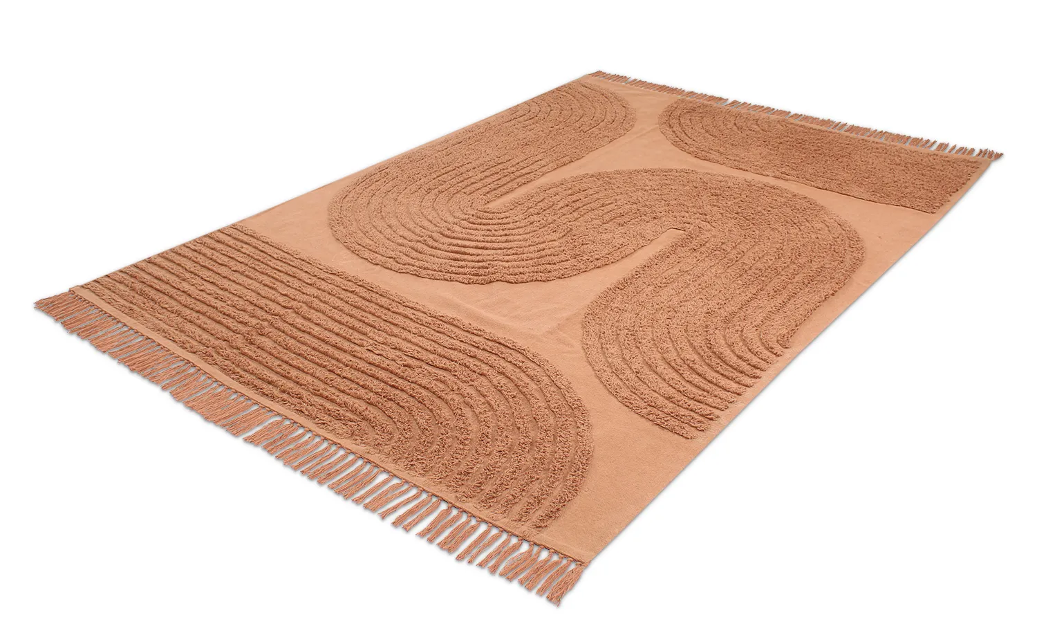 Hochflorteppiche - Jovie Natural Cotton Shaggy (terrakotta)