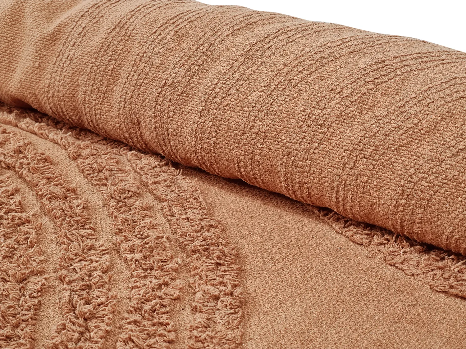 Hochflorteppiche - Jovie Natural Cotton Shaggy (terrakotta)