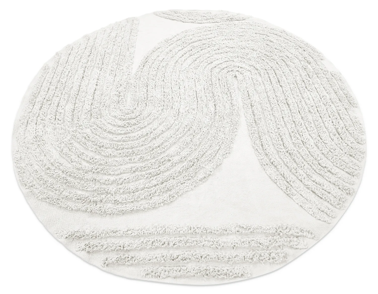 Runde Teppiche - Jovie Natural Cotton Shaggy (offwhite)