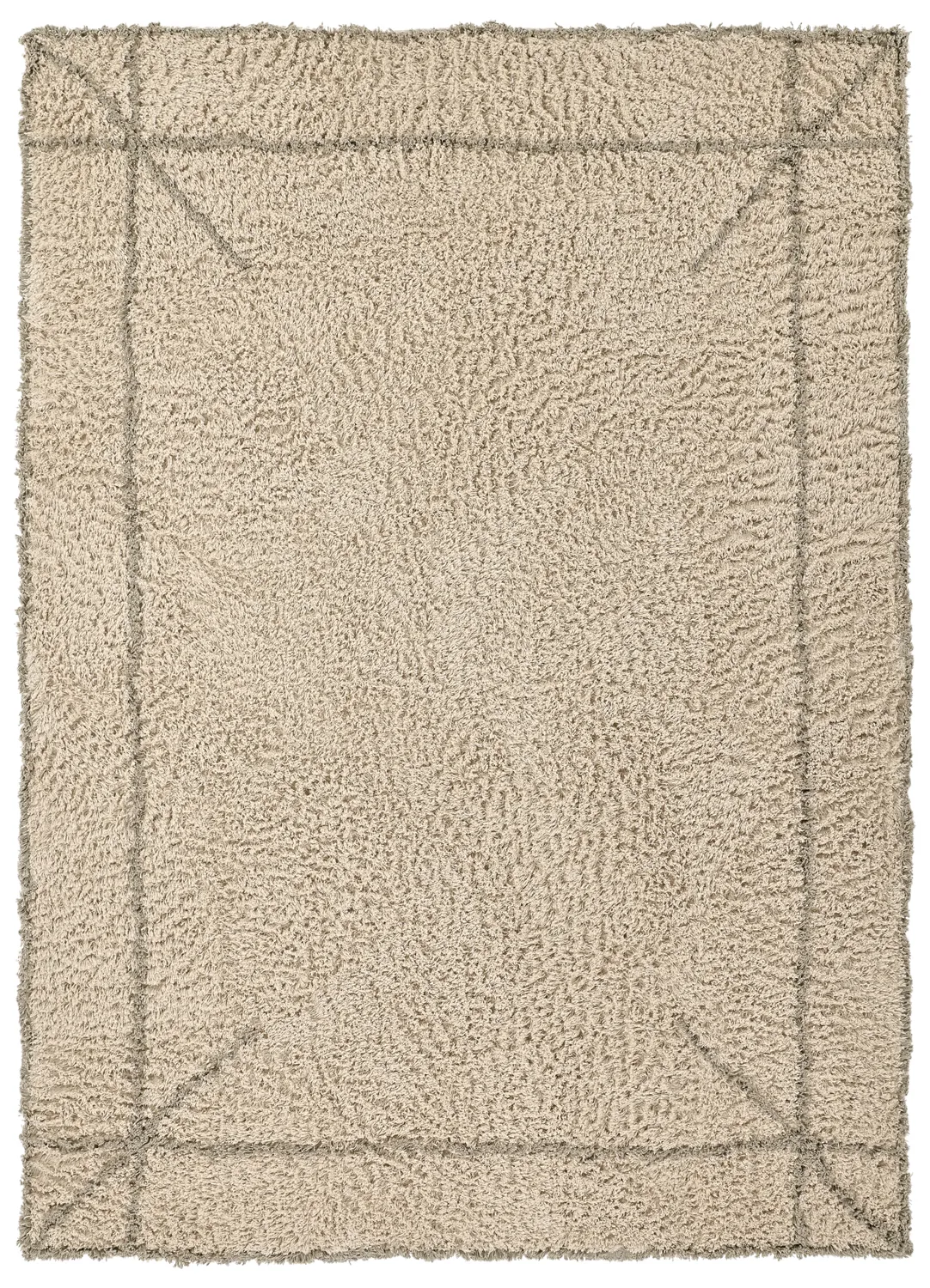 Hochflorteppiche - Kairi Natural Cotton Shaggy (beige/taupe)
