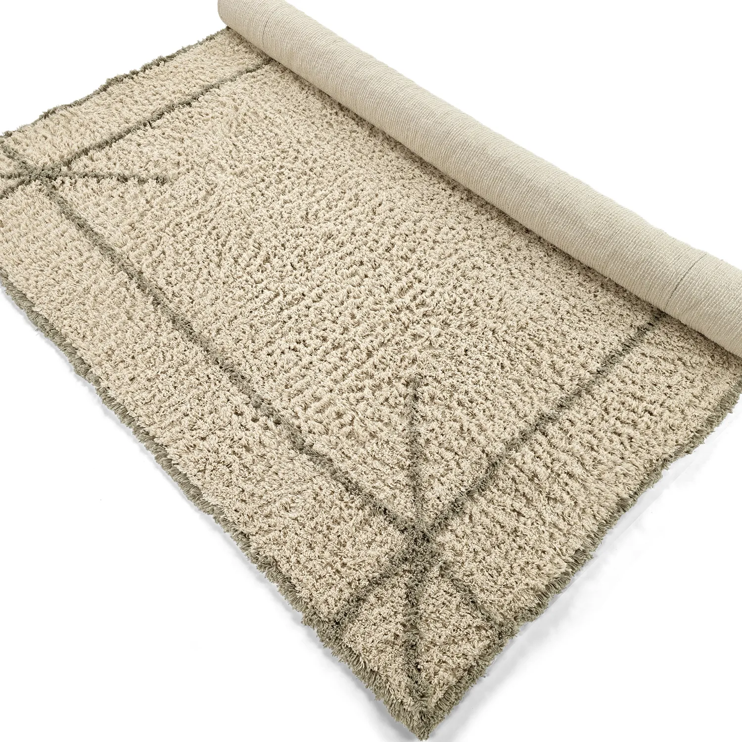 Hochflorteppiche - Kairi Natural Cotton Shaggy (beige/taupe)
