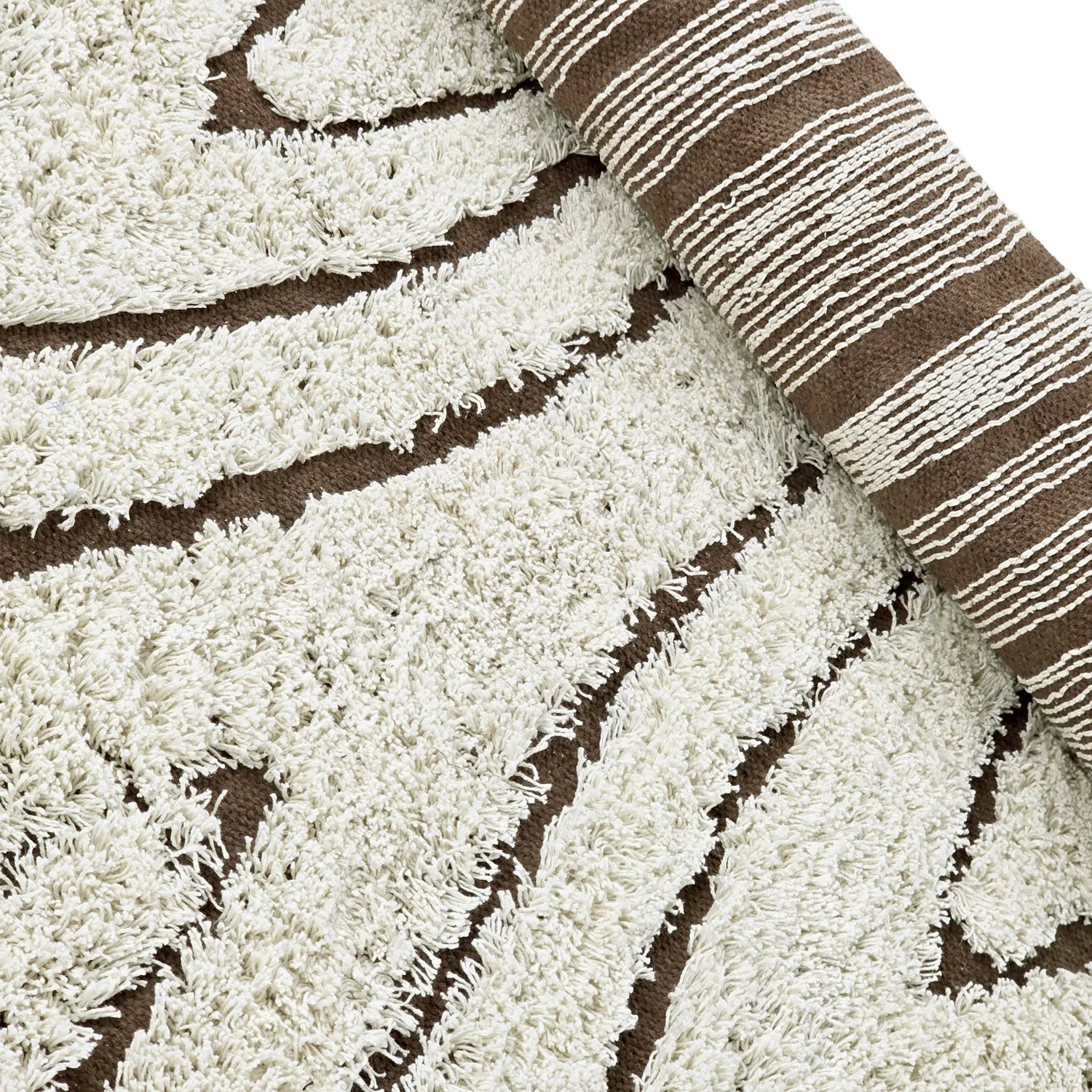 Hochflorteppiche - Kindon Natural Cotton Shaggy (cremefarben/braun)