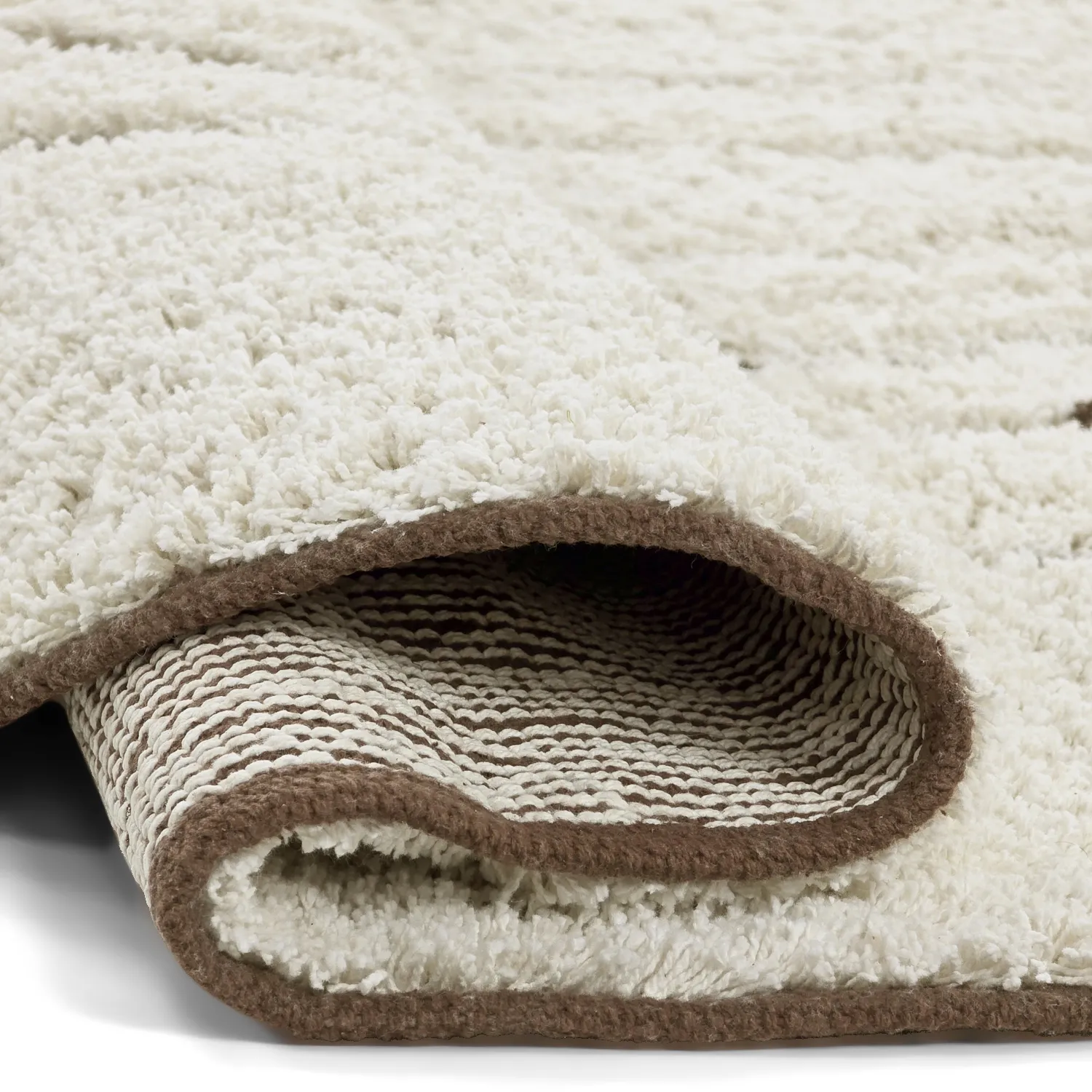 Runde Teppiche - Kindon Natural Cotton Shaggy (cremefarben/braun)
