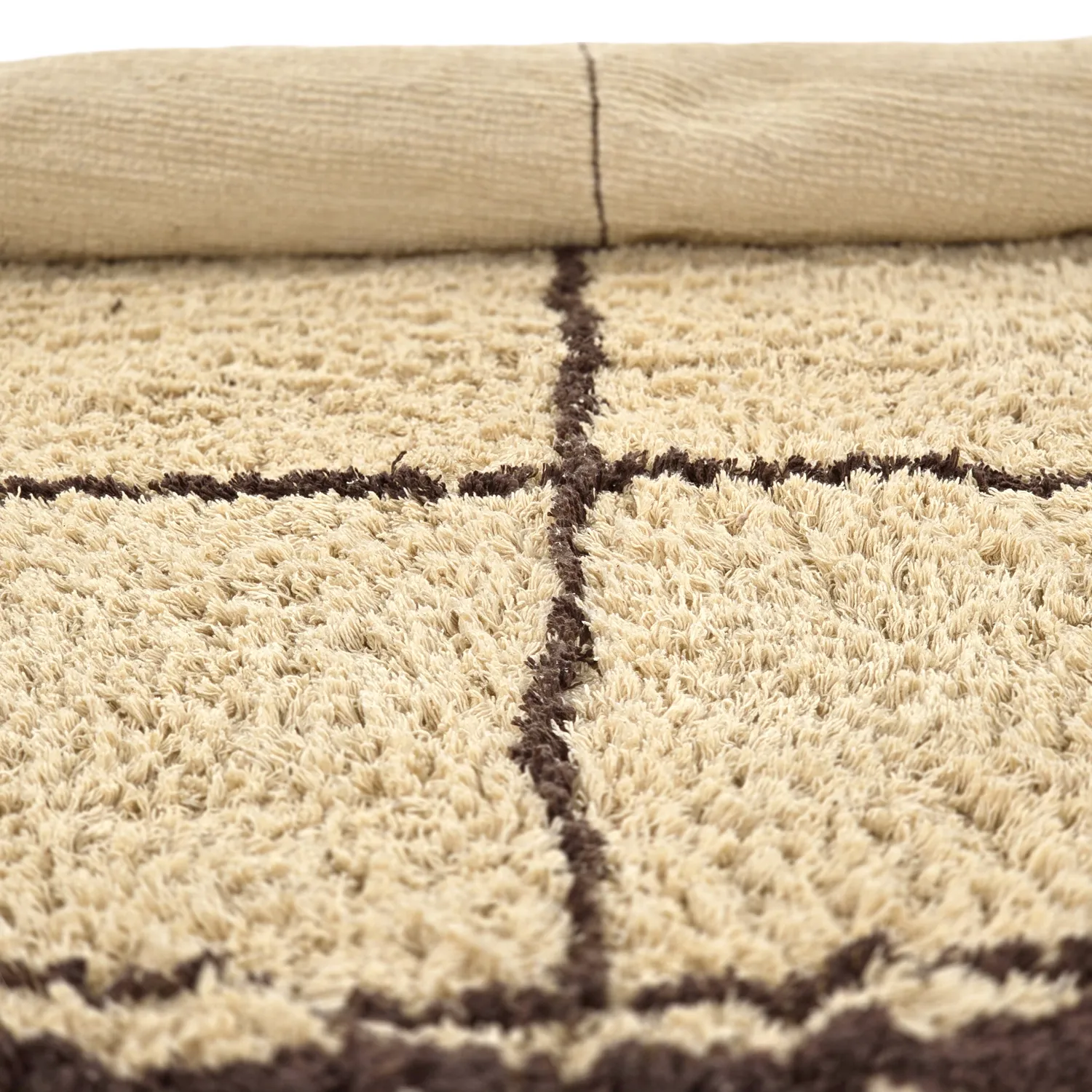 Rund Teppich - Lana Natural Cotton Shaggy (beige/braun)