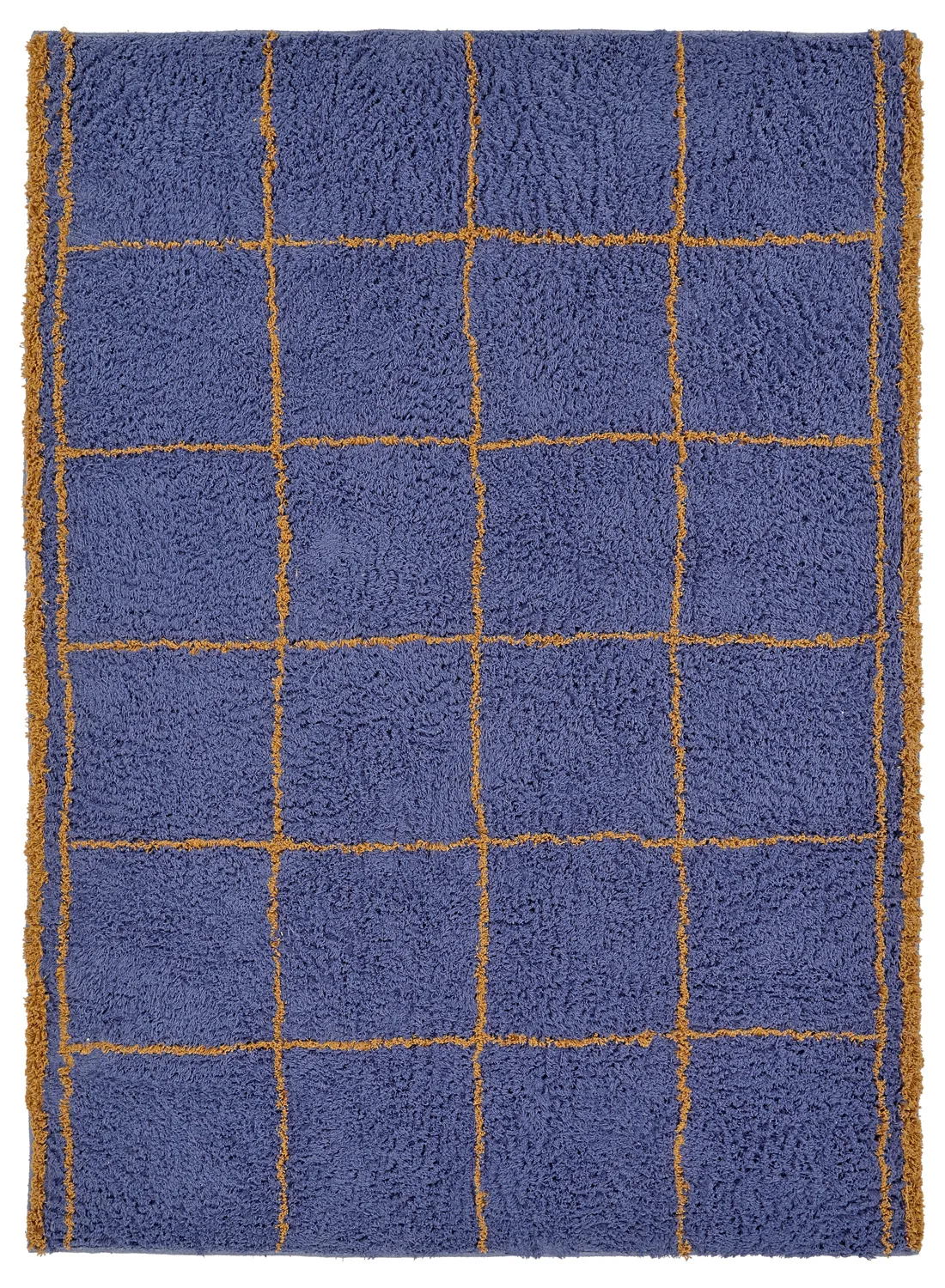 Hochflorteppiche - Lana Natural Cotton Shaggy (blau/gelb)