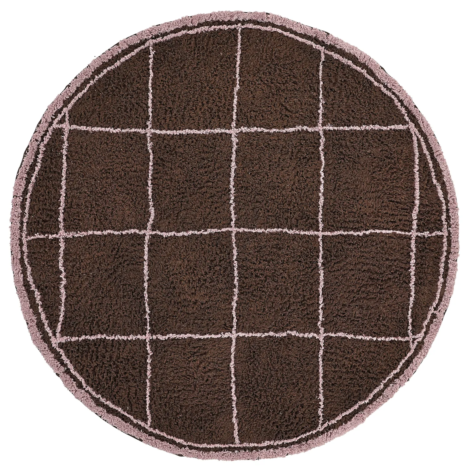 Rund Teppich - Lana Natural Cotton Shaggy (braun)