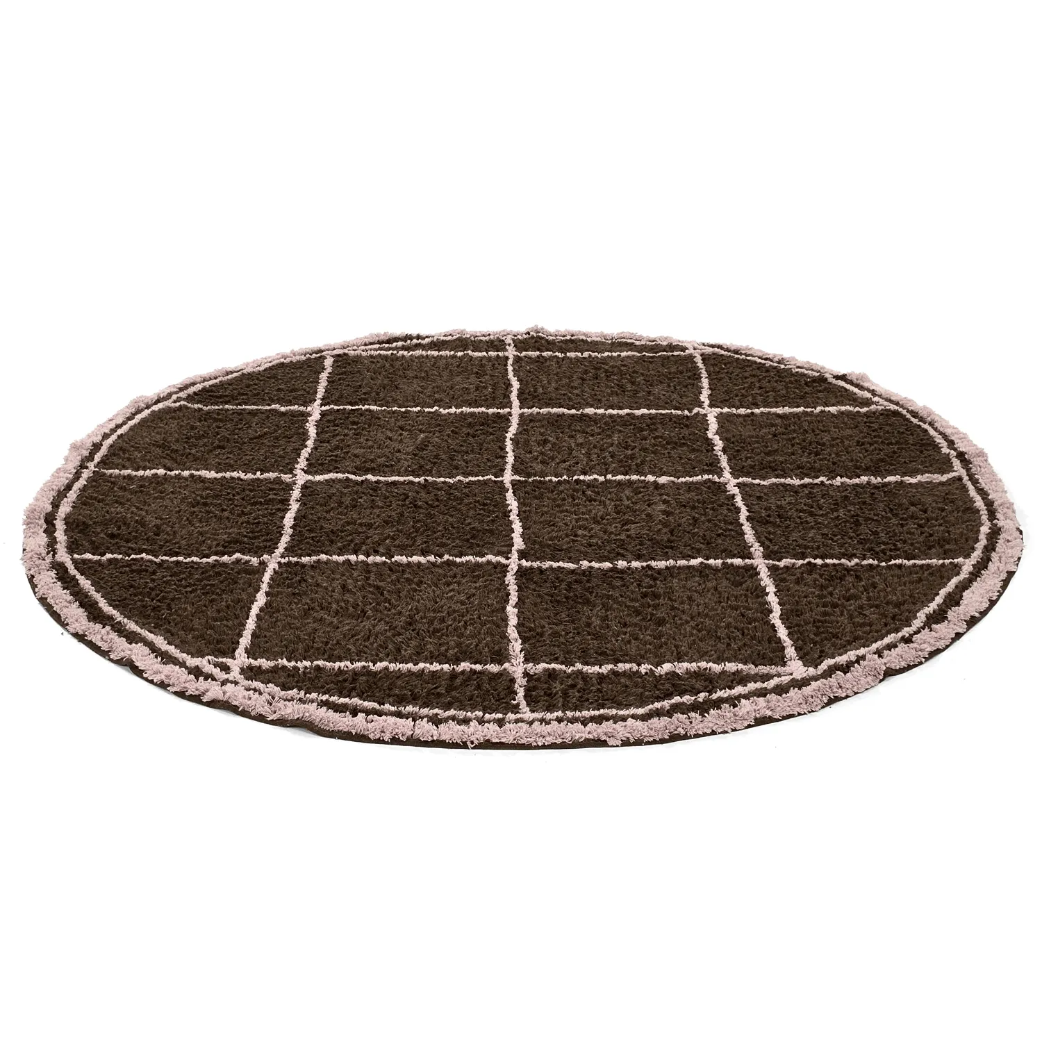 Rund Teppich - Lana Natural Cotton Shaggy (braun)
