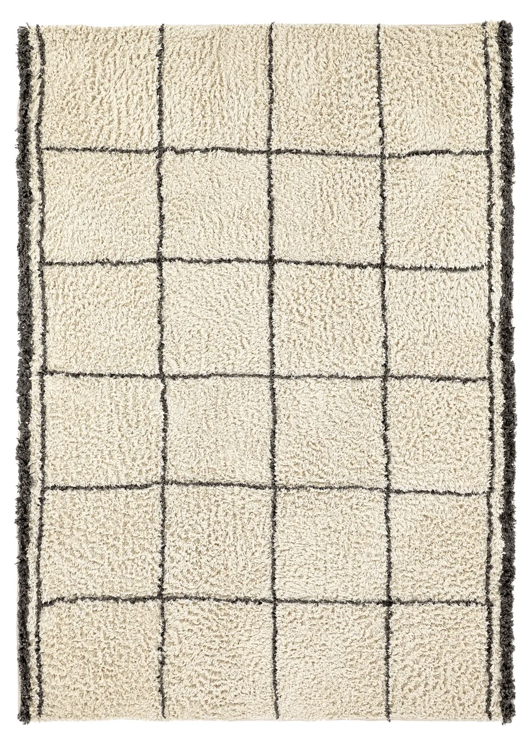 Hochflorteppiche - Lana Natural Cotton Shaggy (creme/dunkelgrau)