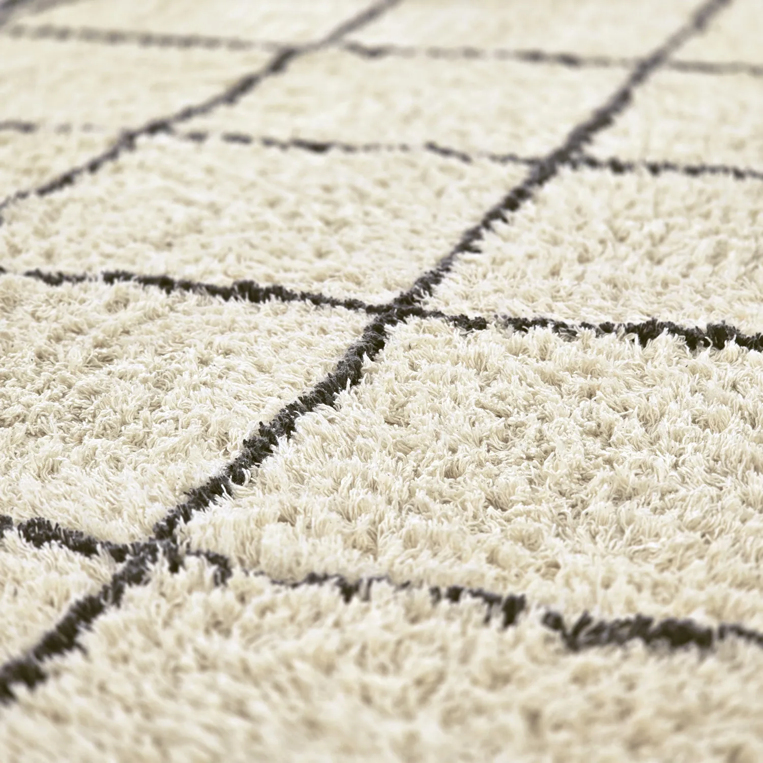 Hochflorteppiche - Lana Natural Cotton Shaggy (creme/dunkelgrau)