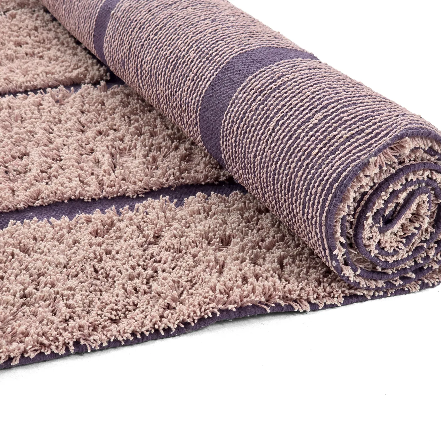 Hochflorteppiche - Lindley Natural Cotton Shaggy (rosa/lila)