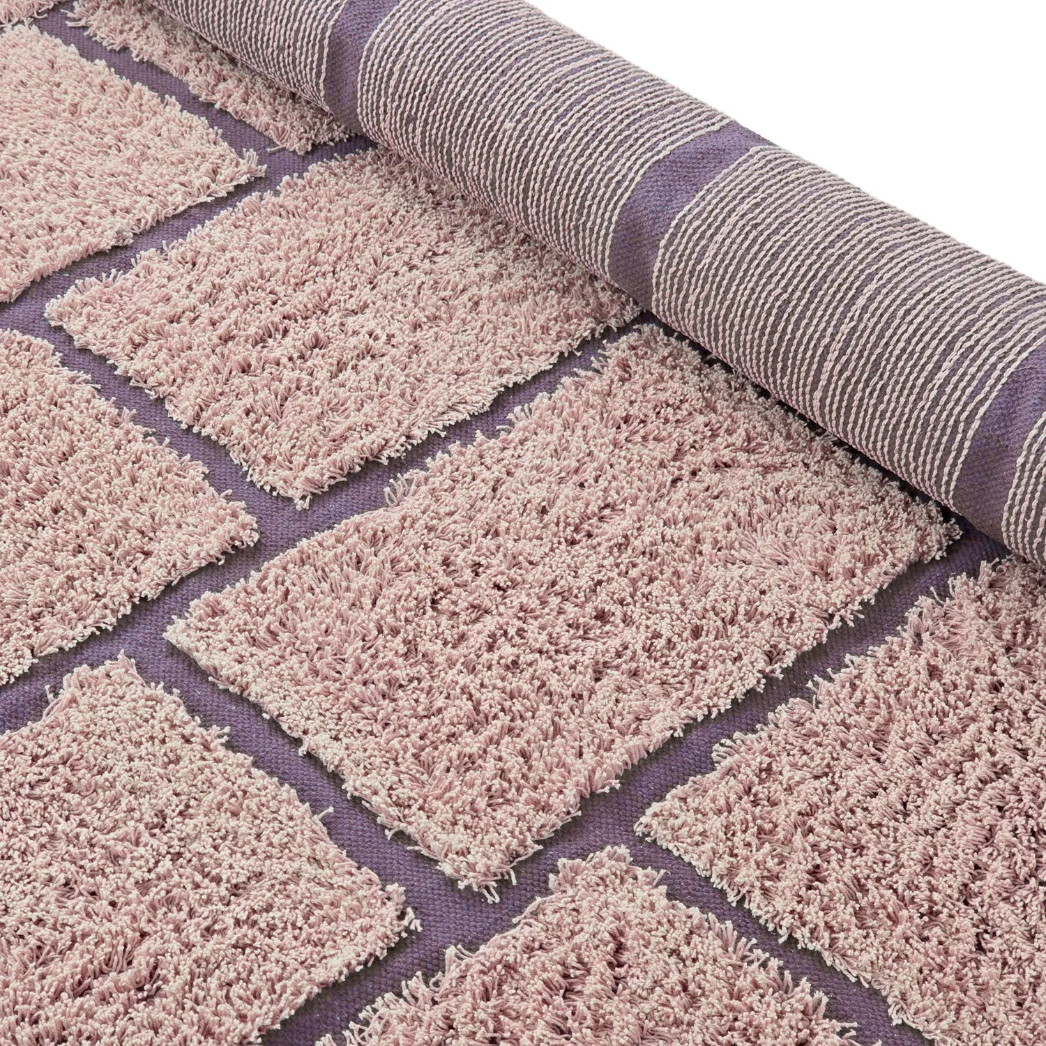 Hochflorteppiche - Lindley Natural Cotton Shaggy (rosa/lila)