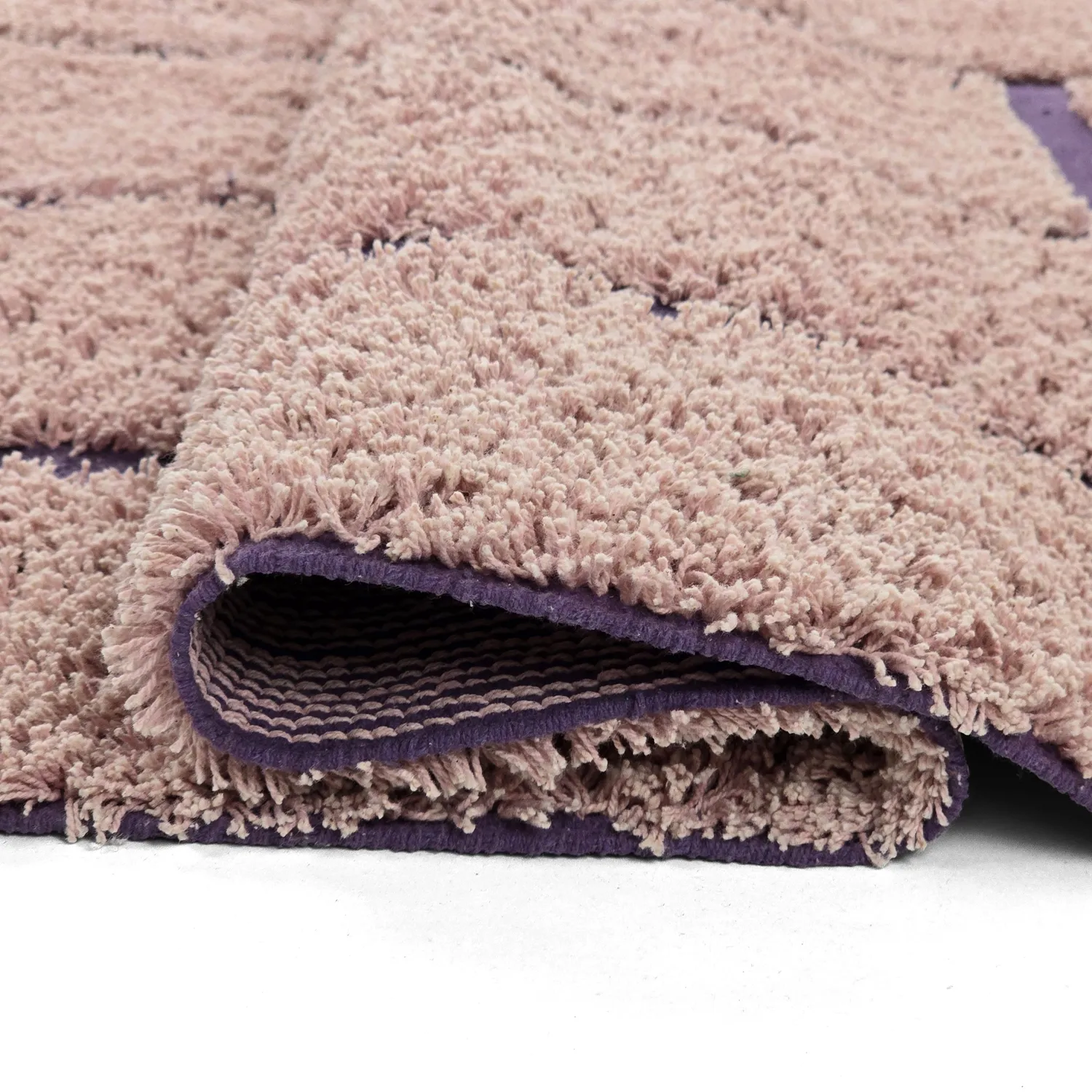 Hochflorteppiche - Lindley Natural Cotton Shaggy (rosa/lila)